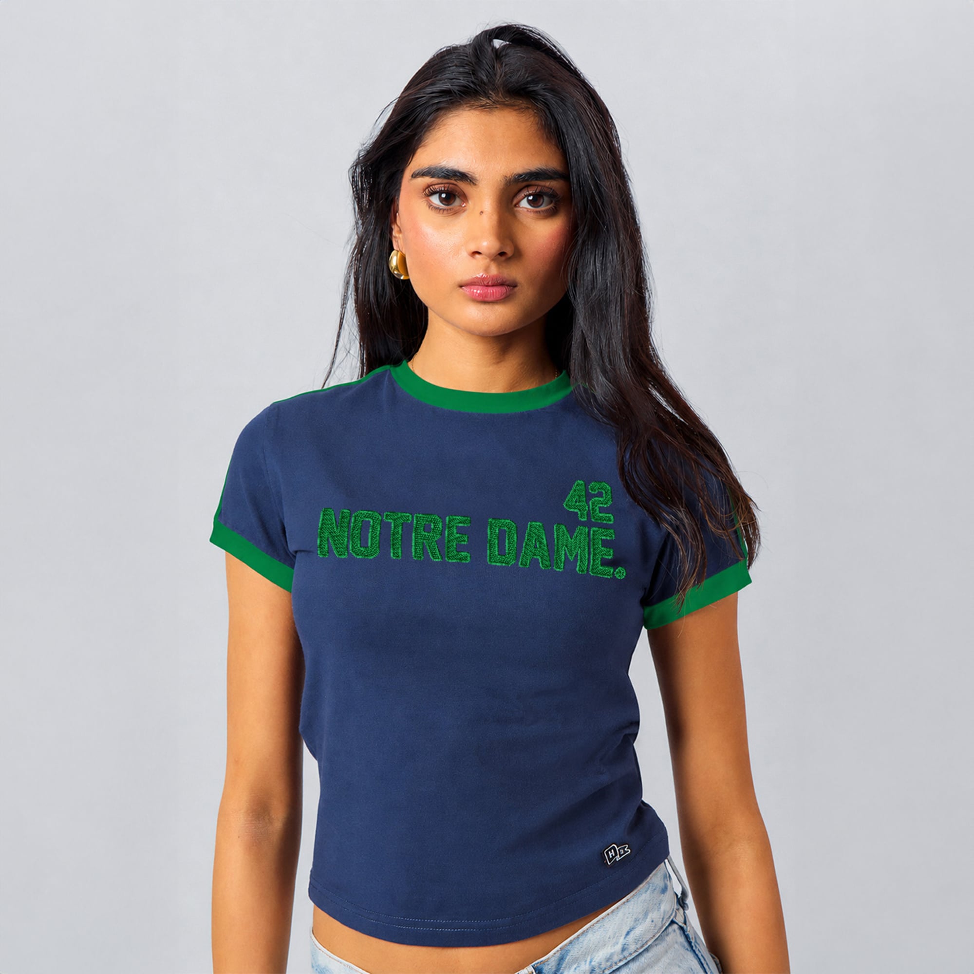 T-shirt bébé Hype and Vice Navy Notre Dame Fighting Irish pour gardien de but