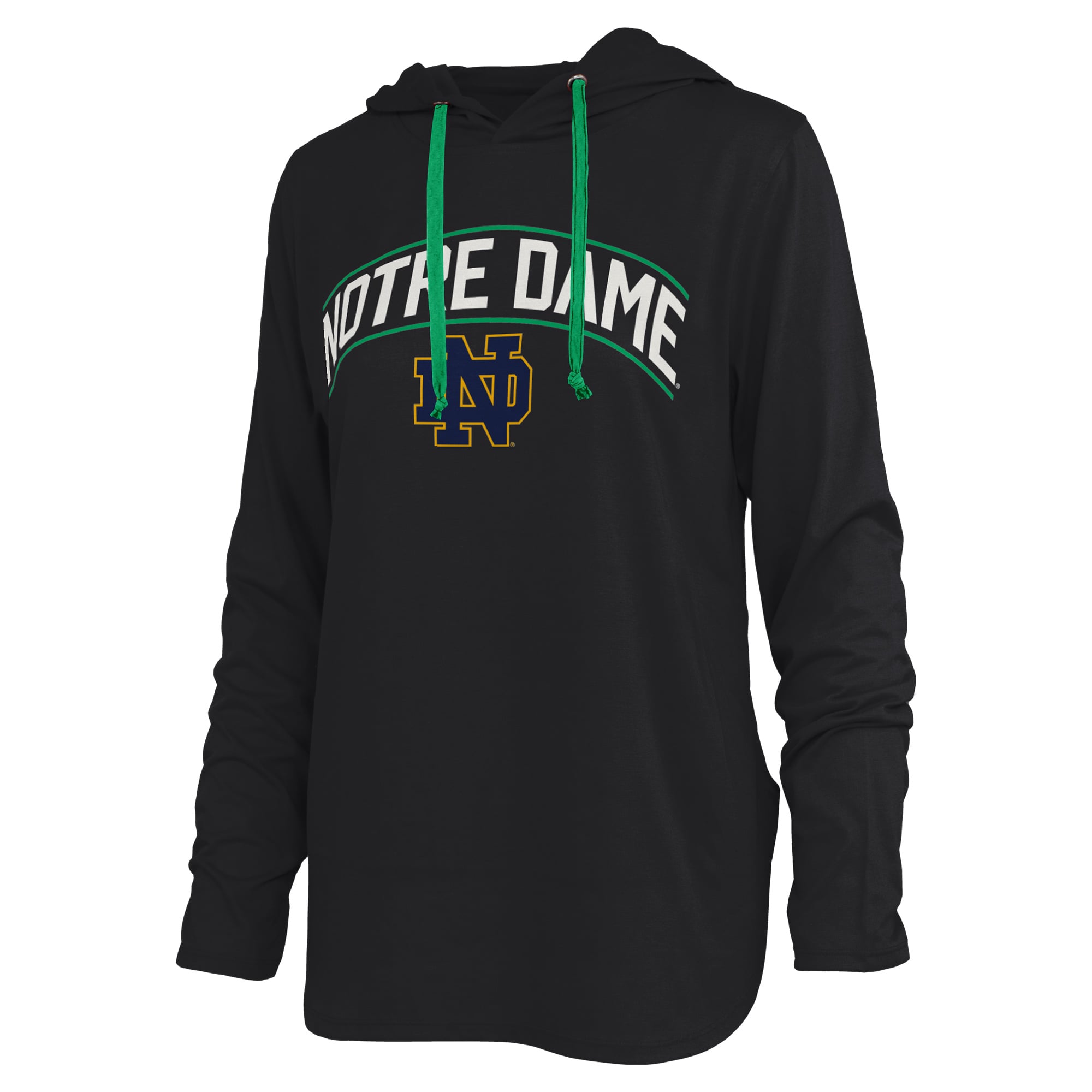 T-shirt à capuche manches longues pour femmes Pressbox Notre Dame Fighting Irish Allie