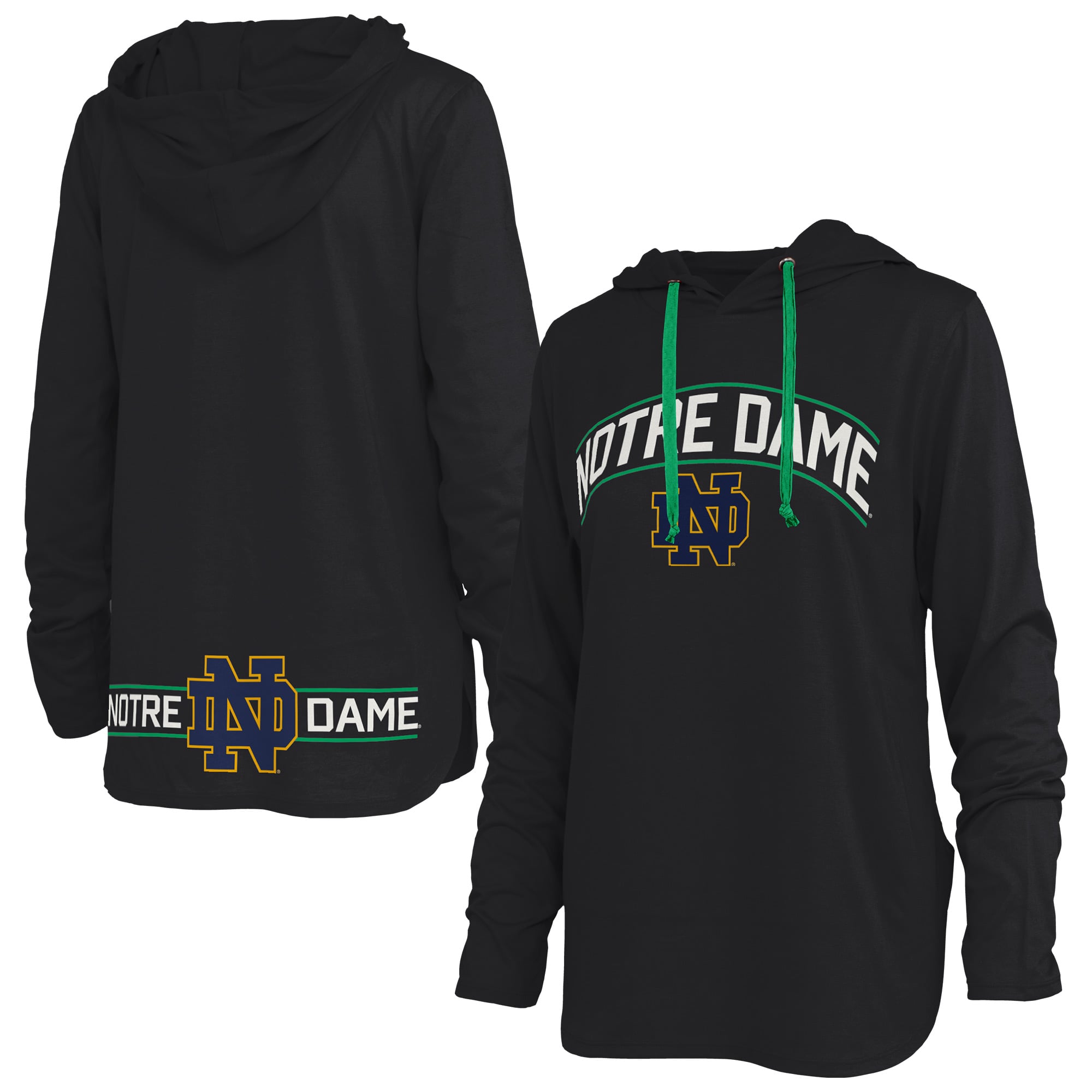 T-shirt à capuche manches longues pour femmes Pressbox Notre Dame Fighting Irish Allie