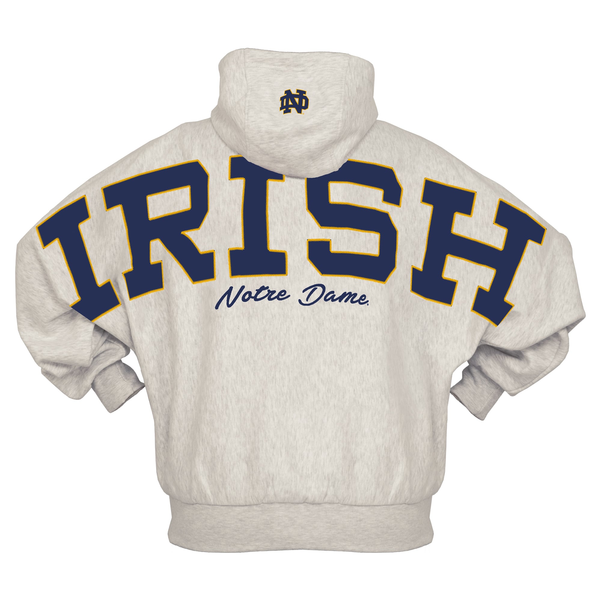 Sweat à capuche oversize gris Pressbox Notre Dame Fighting Irish Belvedere pour femme