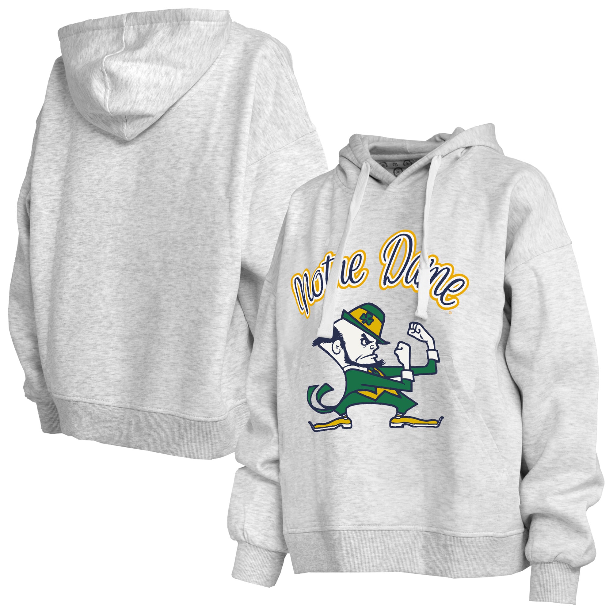 Sweat à capuche pour femme Pressbox Heather Gray Notre Dame Fighting Irish Janise