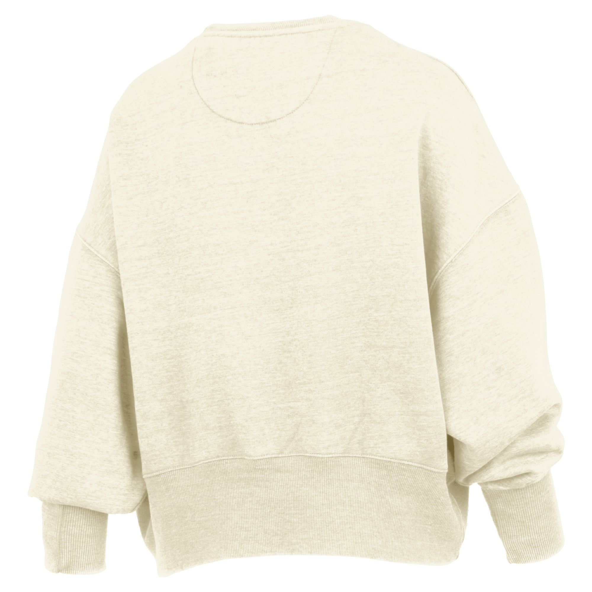 Women's Pressbox Natural Notre Dame Fighting Irish Oversized Waist-Length Crewneck Sweatshirt