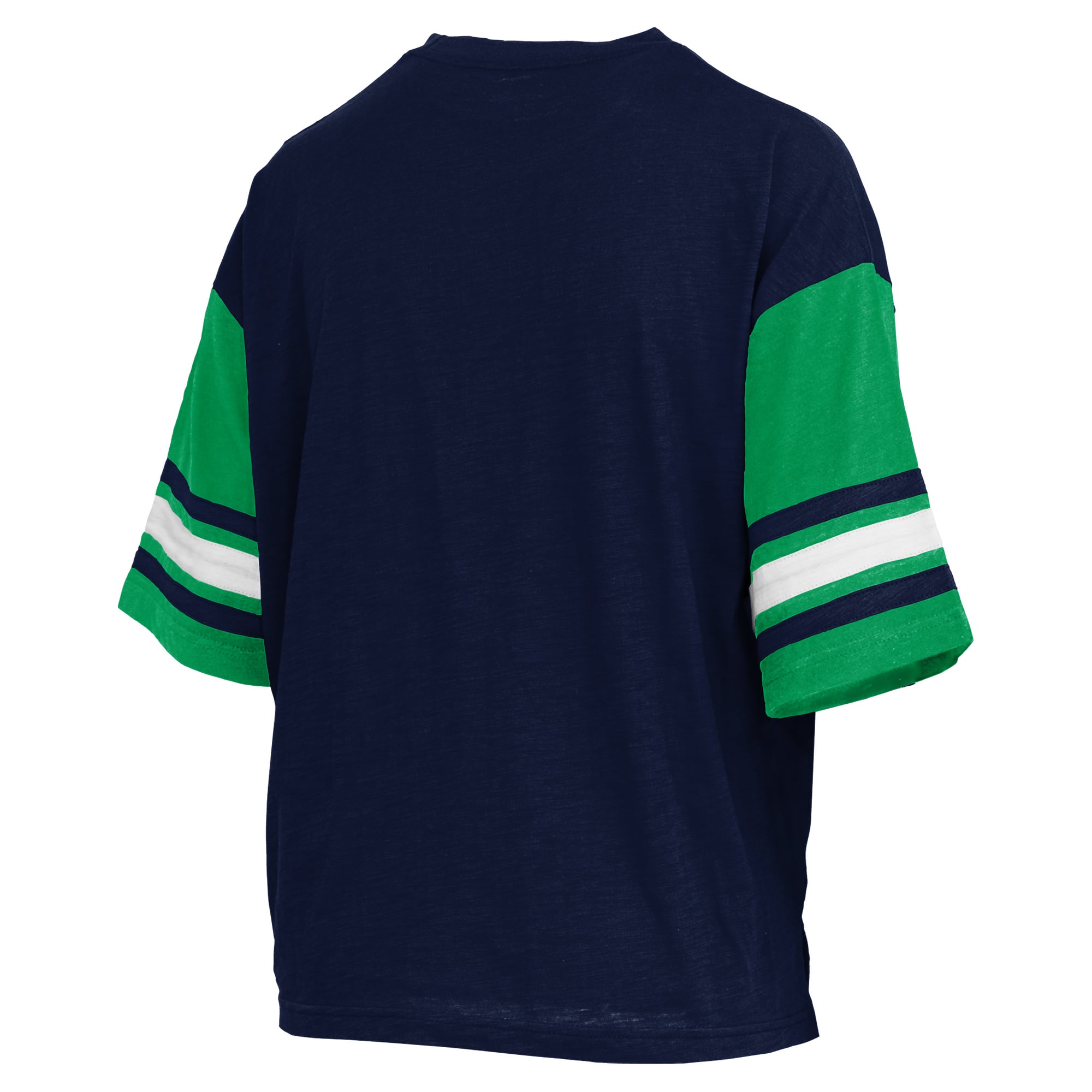 T-shirt Pressbox Navy Notre Dame Fighting Irish Sunday Colorblock Seal pour femmes