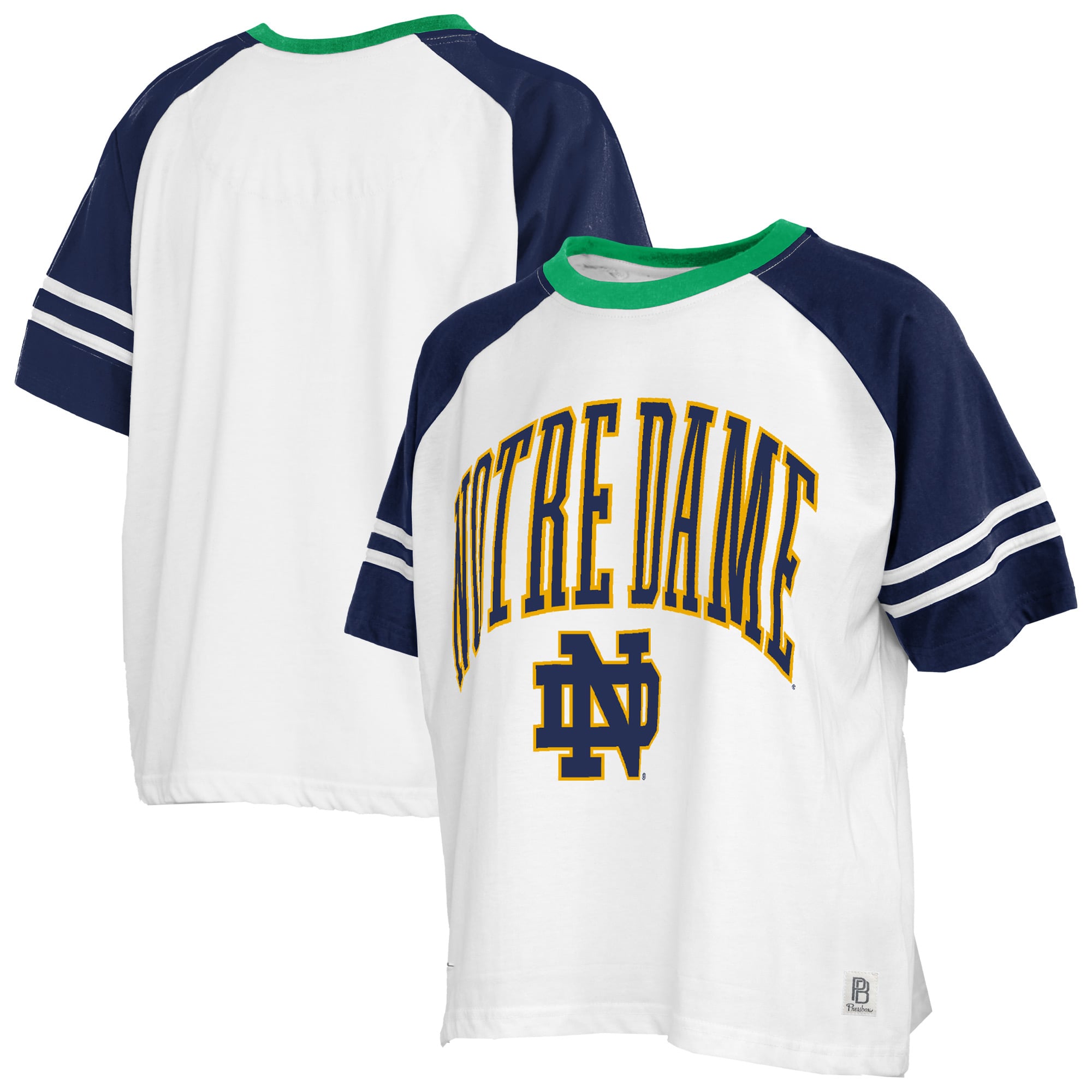 Women's Pressbox White Notre Dame Fighting Irish Sky Colorblock T-Shirt