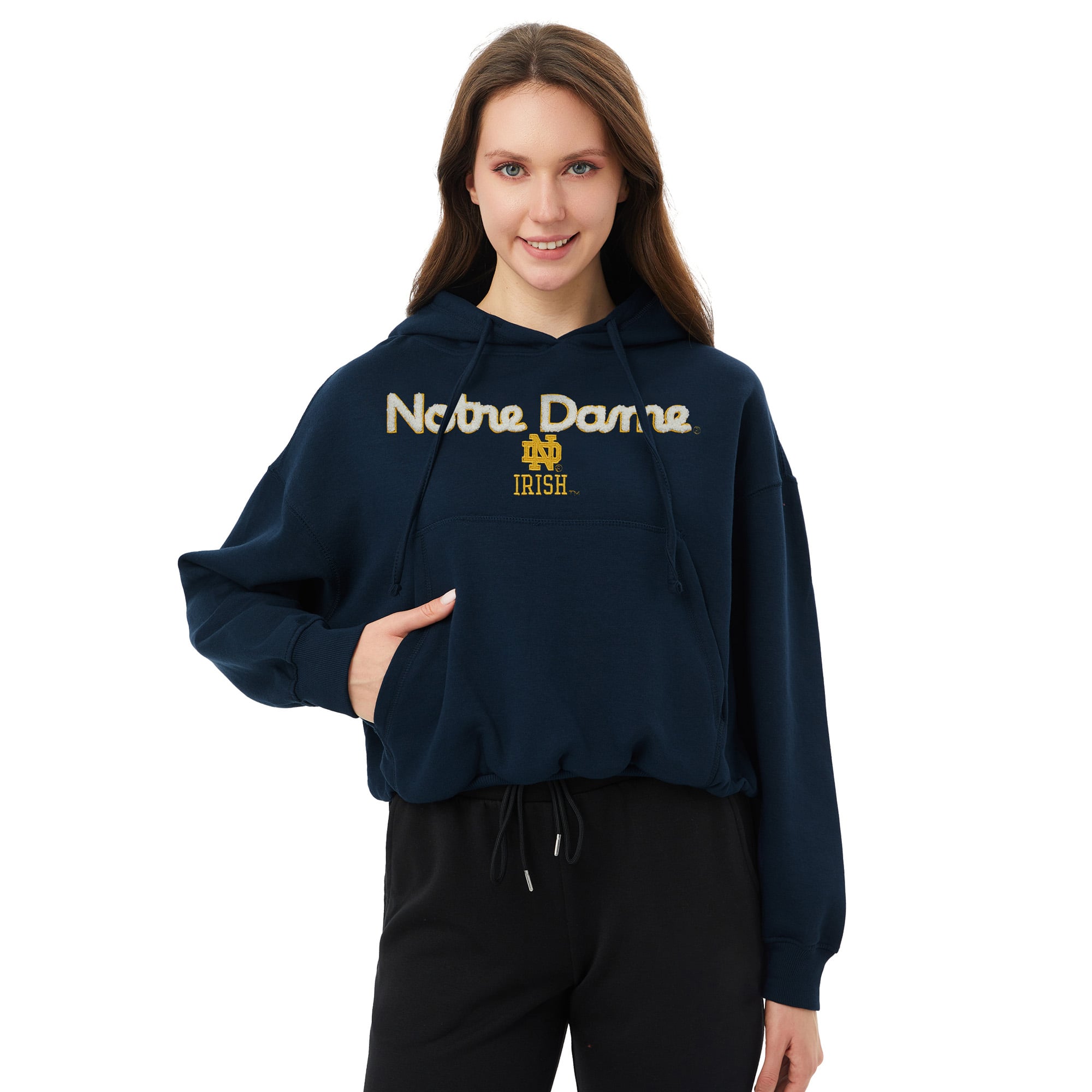 Women's Profile Navy Notre Dame Fighting Irish Plus Hoodie