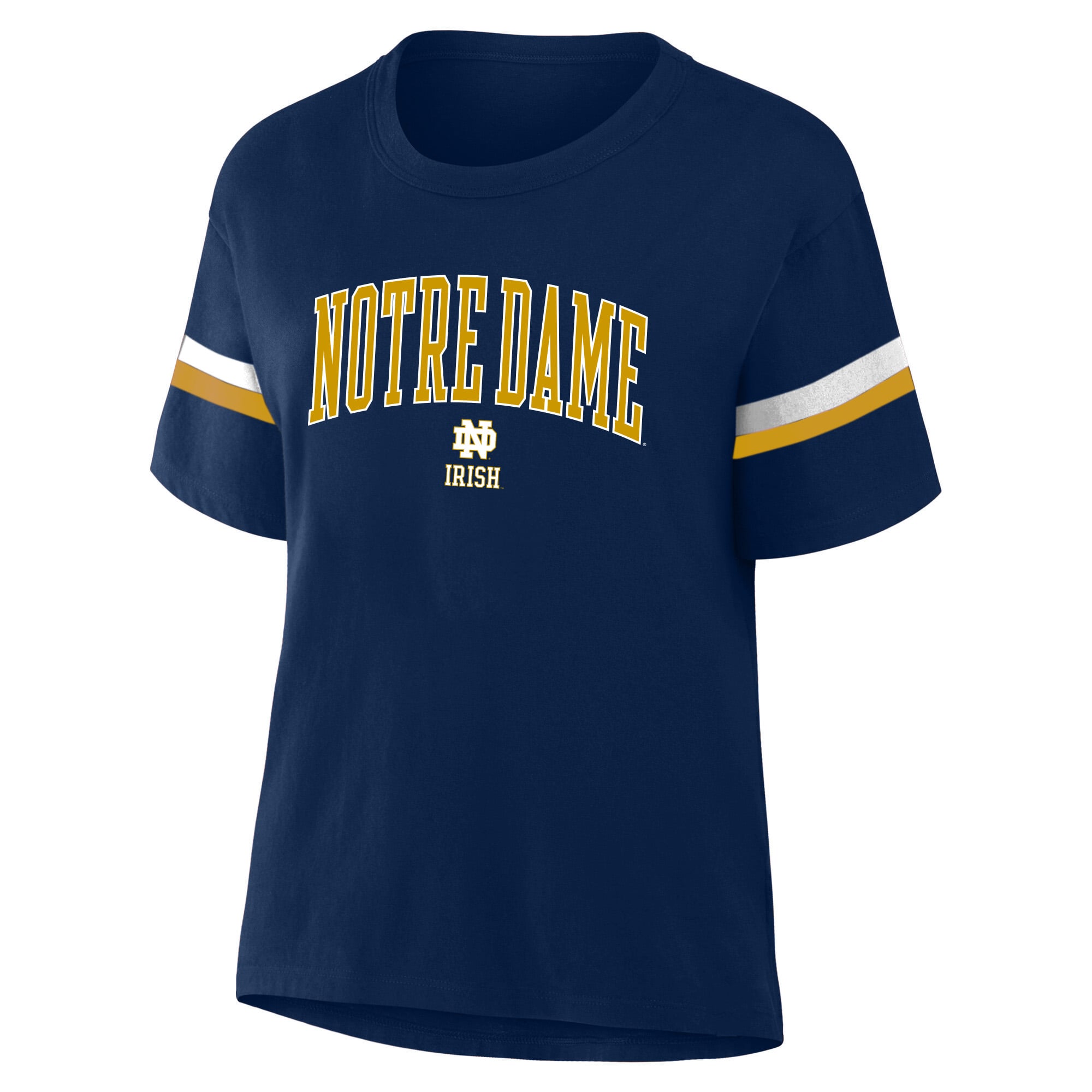 Women's Profile  Navy Notre Dame Fighting Irish Stripe Plus T-Shirt