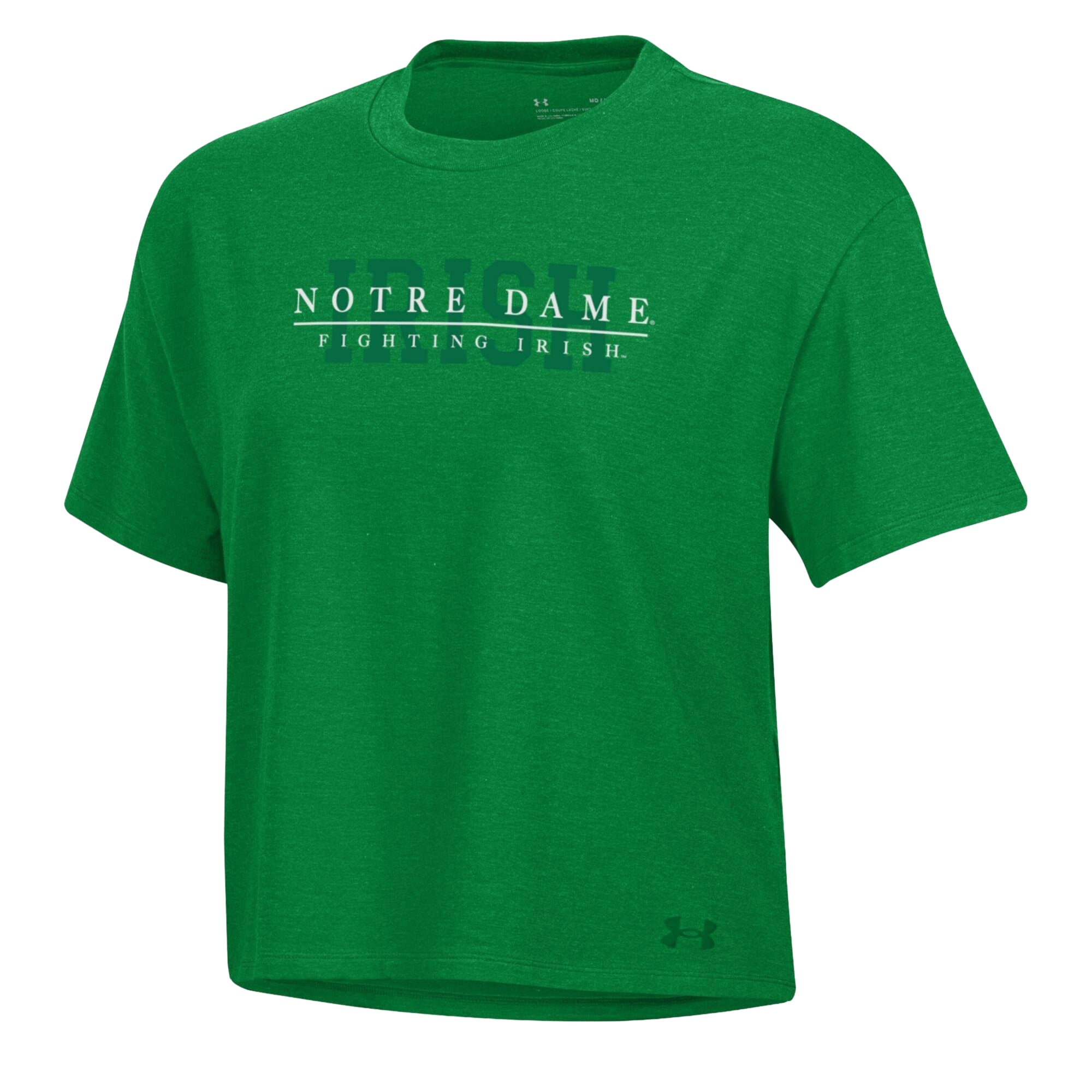 Women's Under Armour  Navy Notre Dame Fighting Irish Boxy Icon T-Shirt