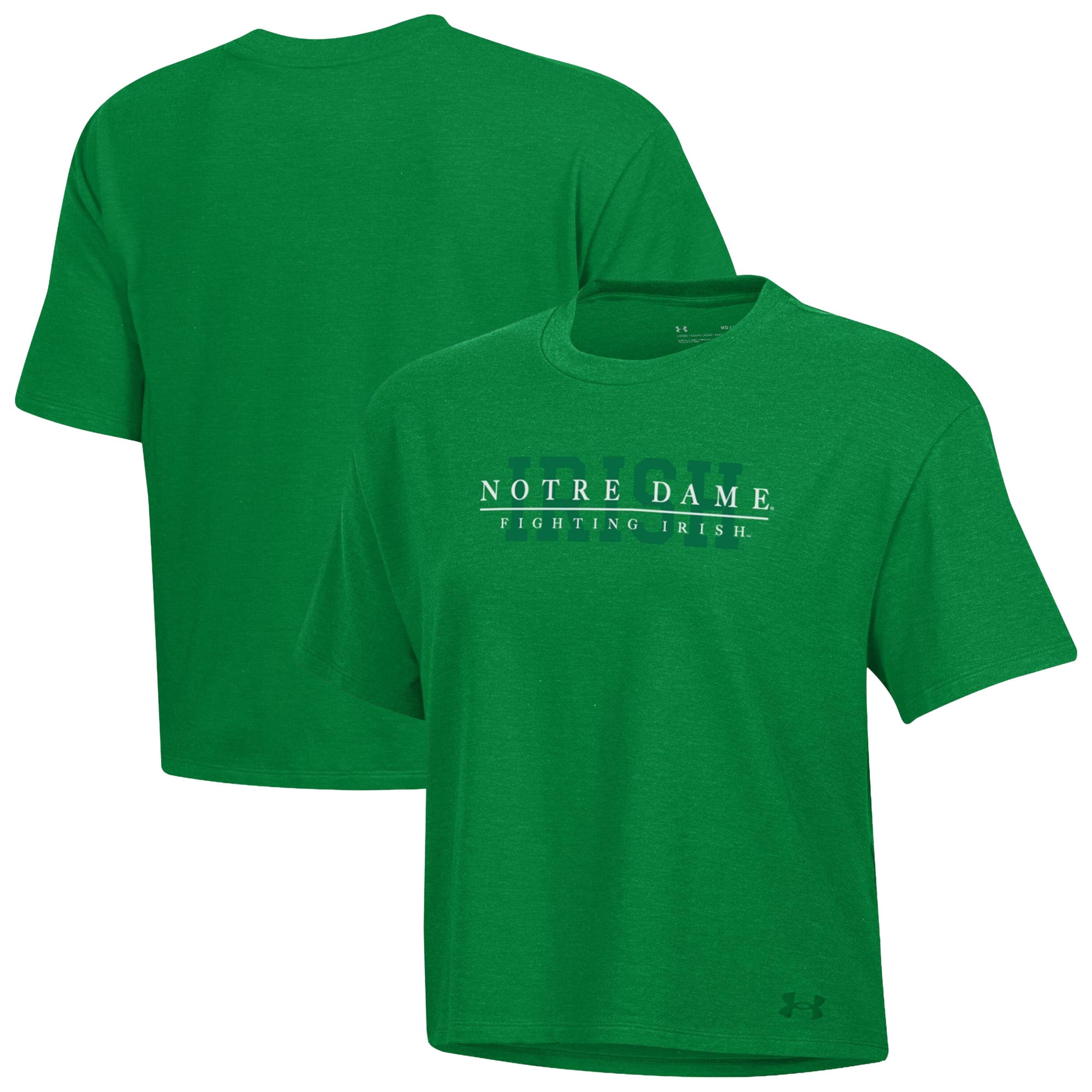 Women's Under Armour  Navy Notre Dame Fighting Irish Boxy Icon T-Shirt