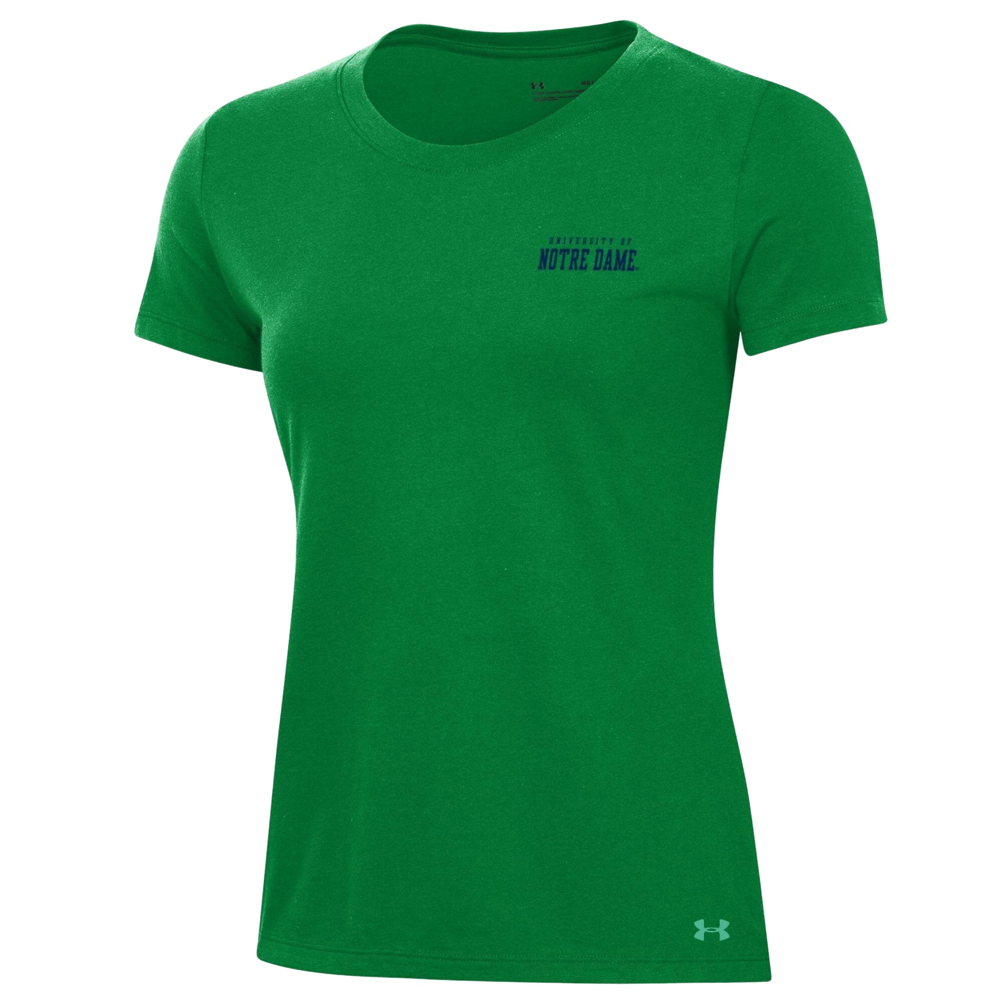 T-shirt en coton performant Under Armour bleu marine Notre Dame Fighting Irish pour femme
