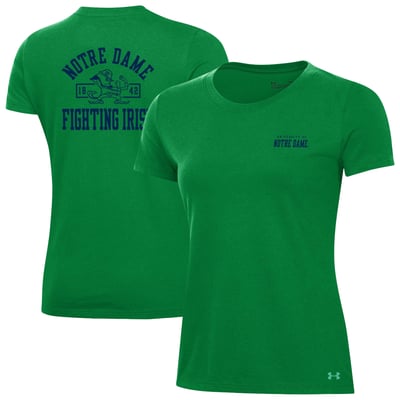  Notre Dame Fighting Irish Under Armour Women's Performance Cotton T-Shirt - Green