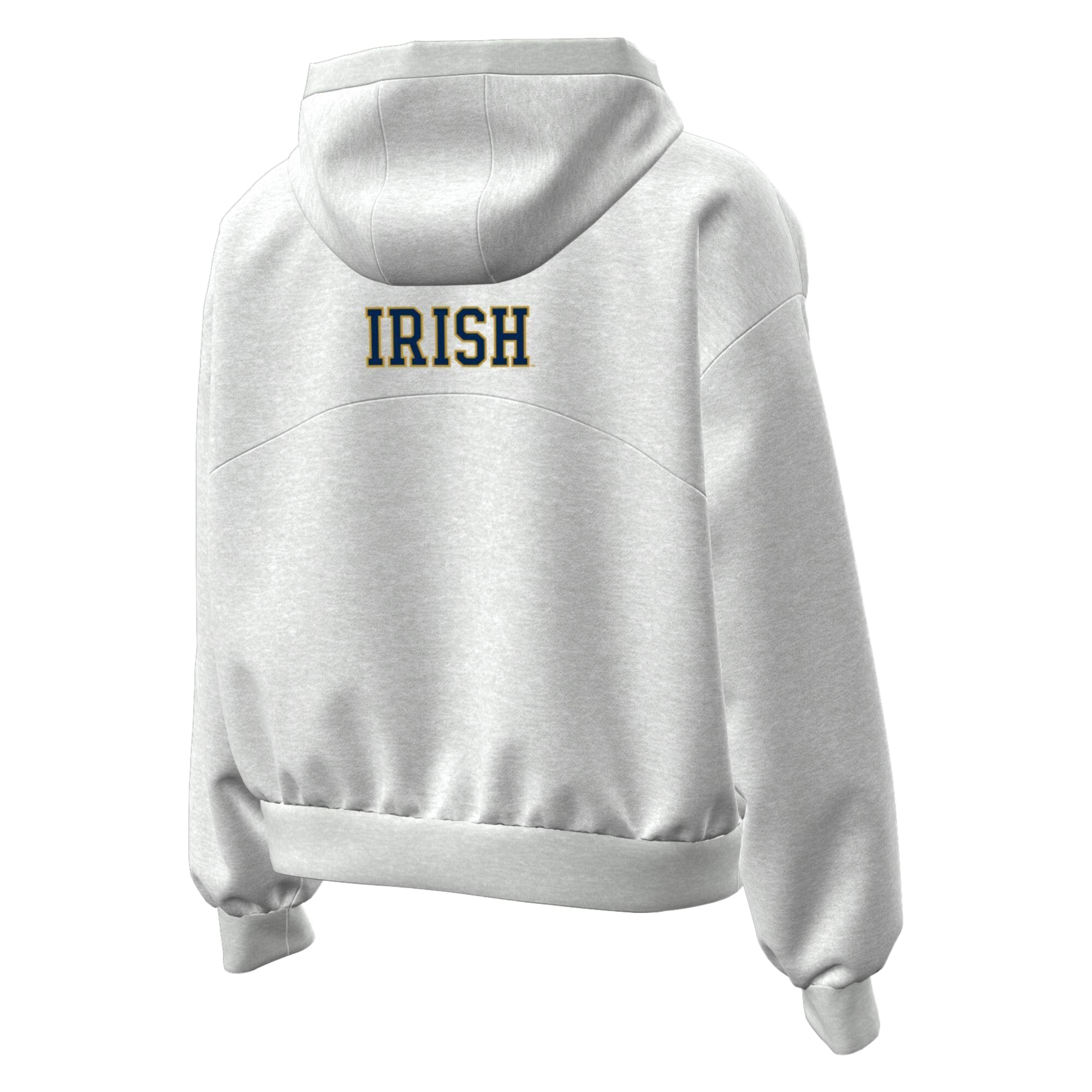 Sweat à capuche zippé Under Armour gris chiné pour femme, motif Notre Dame Fighting Irish Icon.