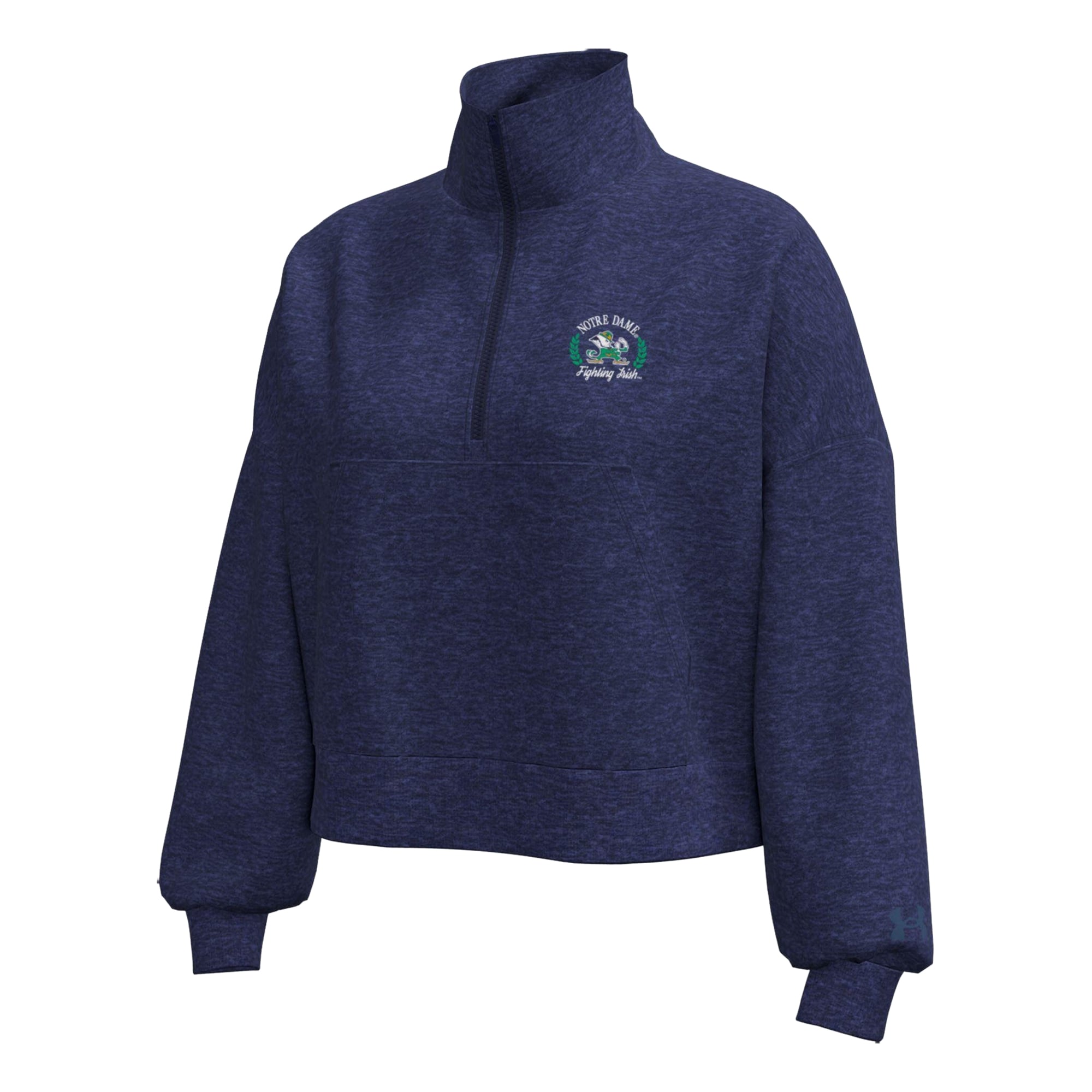 Veste polaire demi-zip Under Armour Heather Navy Notre Dame Fighting Irish Icon pour femme