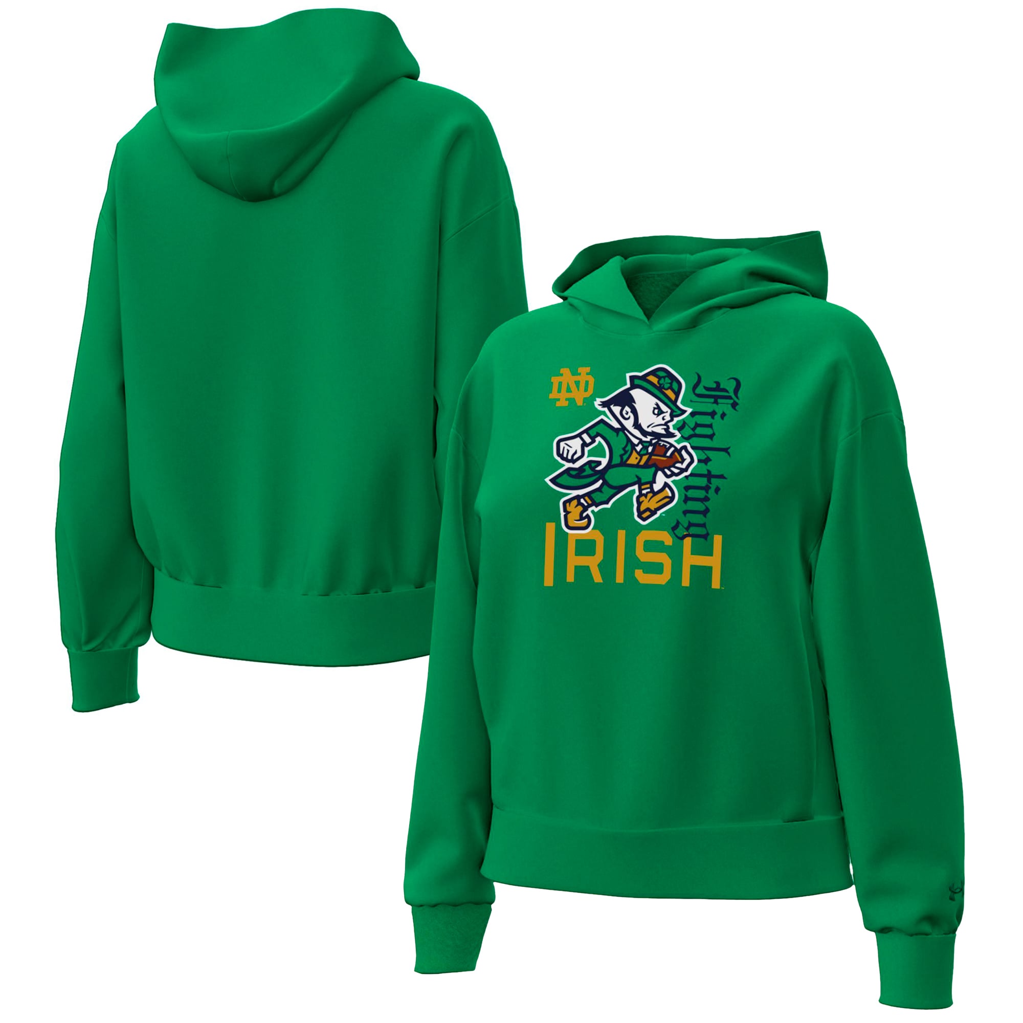 Women's Under Armour Kelly Green Notre Dame Fighting Irish Wear Collection Icon Fleece Hoodie