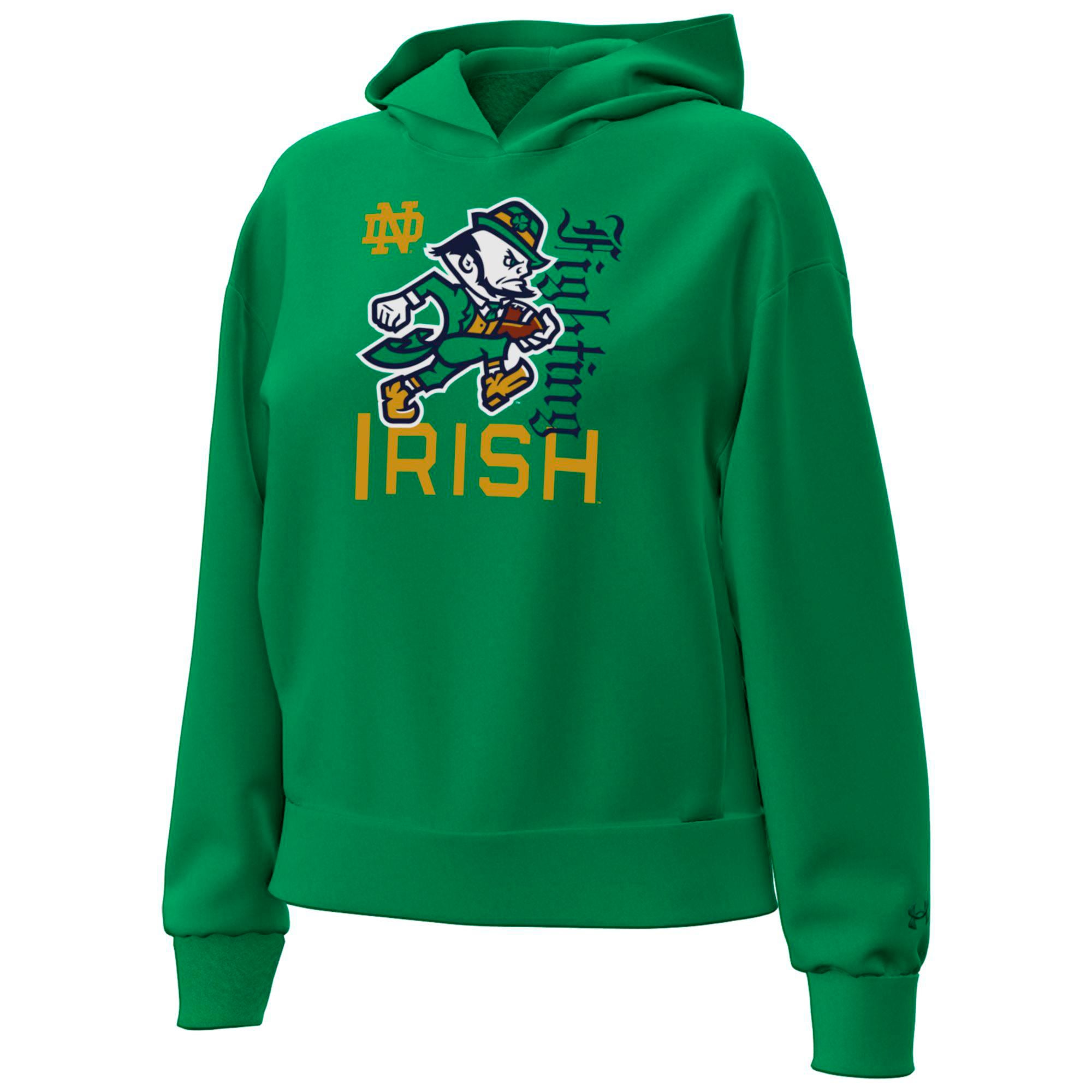 Women's Under Armour Kelly Green Notre Dame Fighting Irish Wear Collection Icon Fleece Hoodie