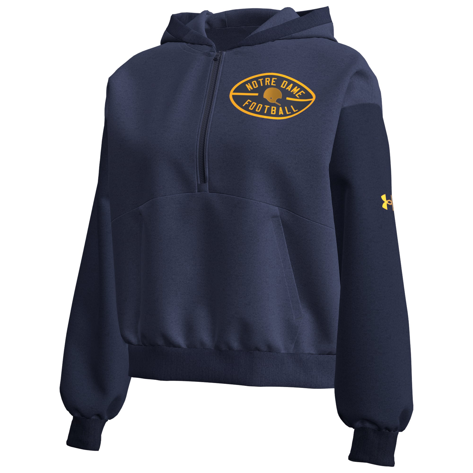 Women's Under Armour  Navy Notre Dame Fighting Irish 2026 Shamrock Series Icon Fleece Half-Zip Hoodie