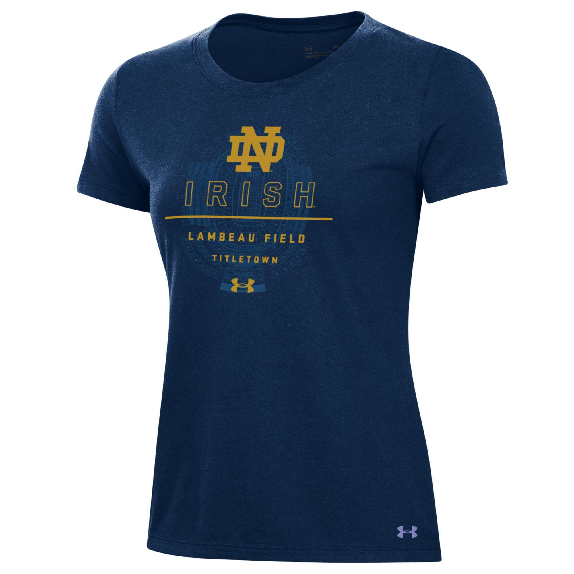 Women's Under Armour Navy Notre Dame Fighting Irish 2026 Shamrock Series Performance T-Shirt