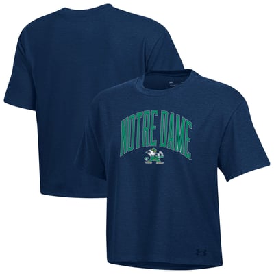  Notre Dame Fighting Irish Under Armour Women's Boxy Icon T-Shirt - Navy