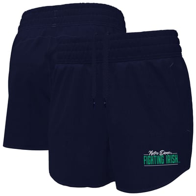  Notre Dame Fighting Irish Under Armour Women's Flex Woven Shorts - Navy