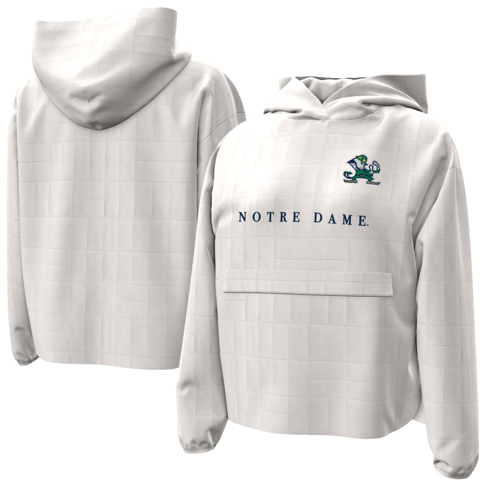 Sweat à capuche matelassé en polaire Under Armour Stone Notre Dame Fighting Irish pour femme