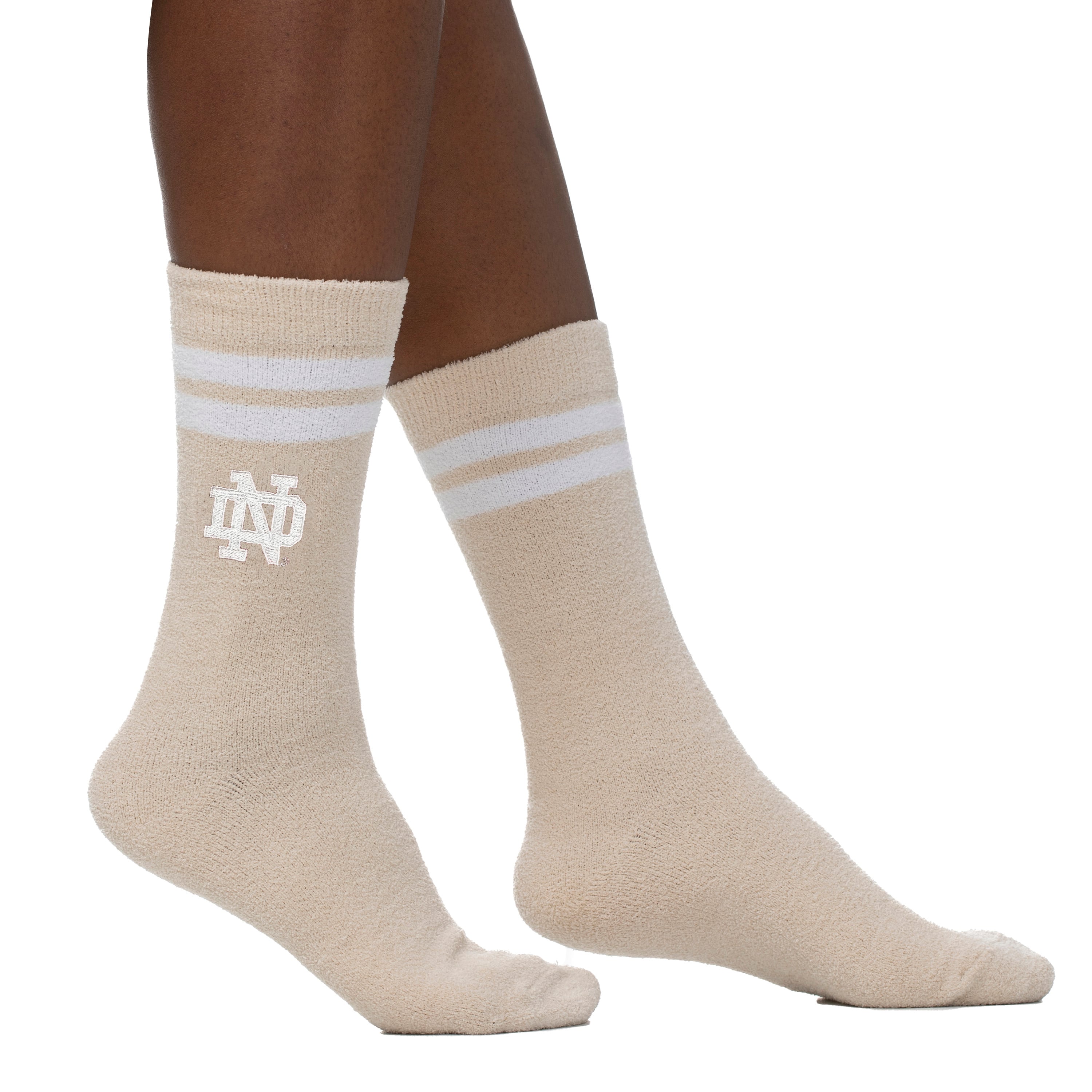 Chaussettes en peluche ZooZatz crème pour femmes, motif Notre Dame Fighting Irish Victory