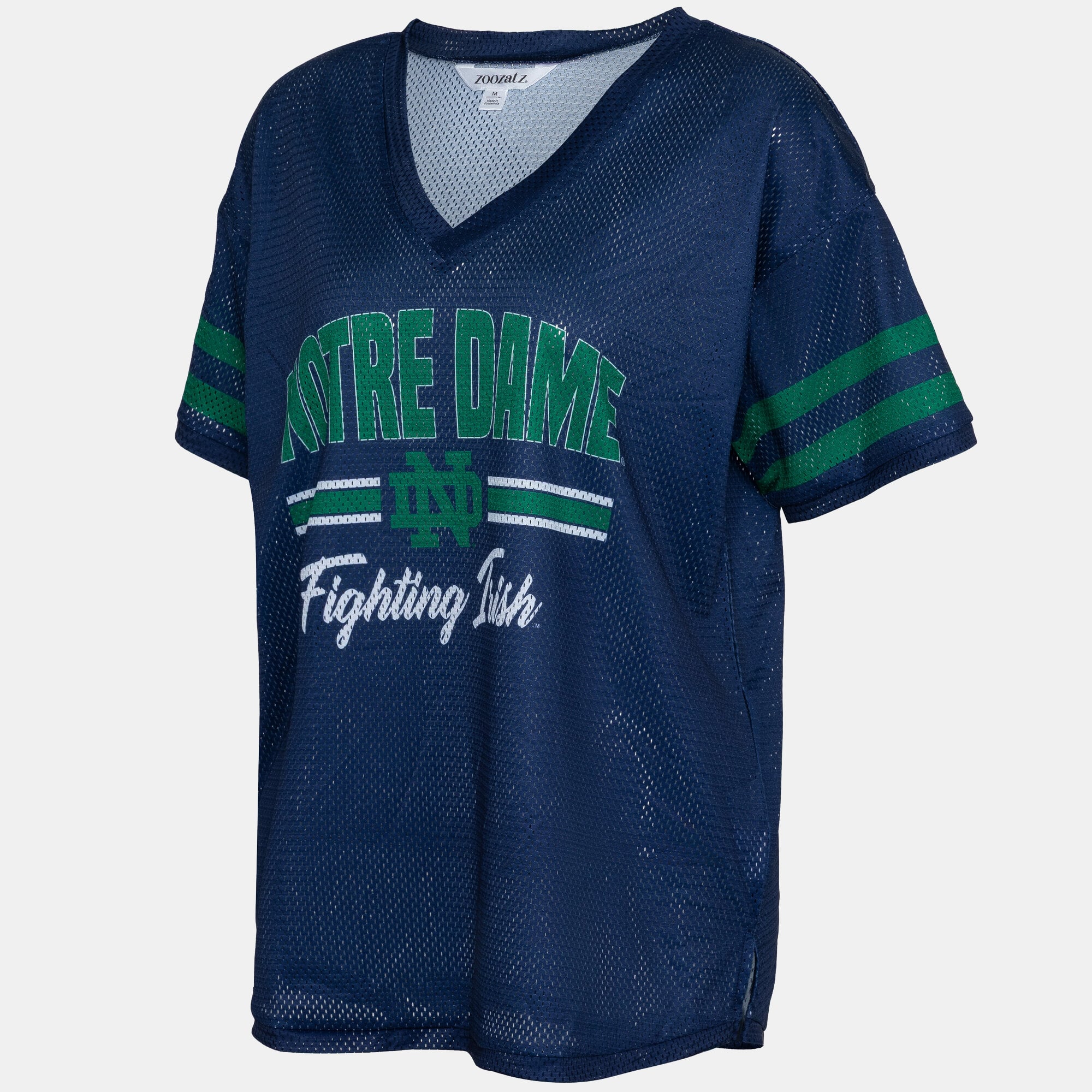 Women's ZooZatz Navy Notre Dame Fighting Irish Mesh Jersey Kickoff T-Shirt