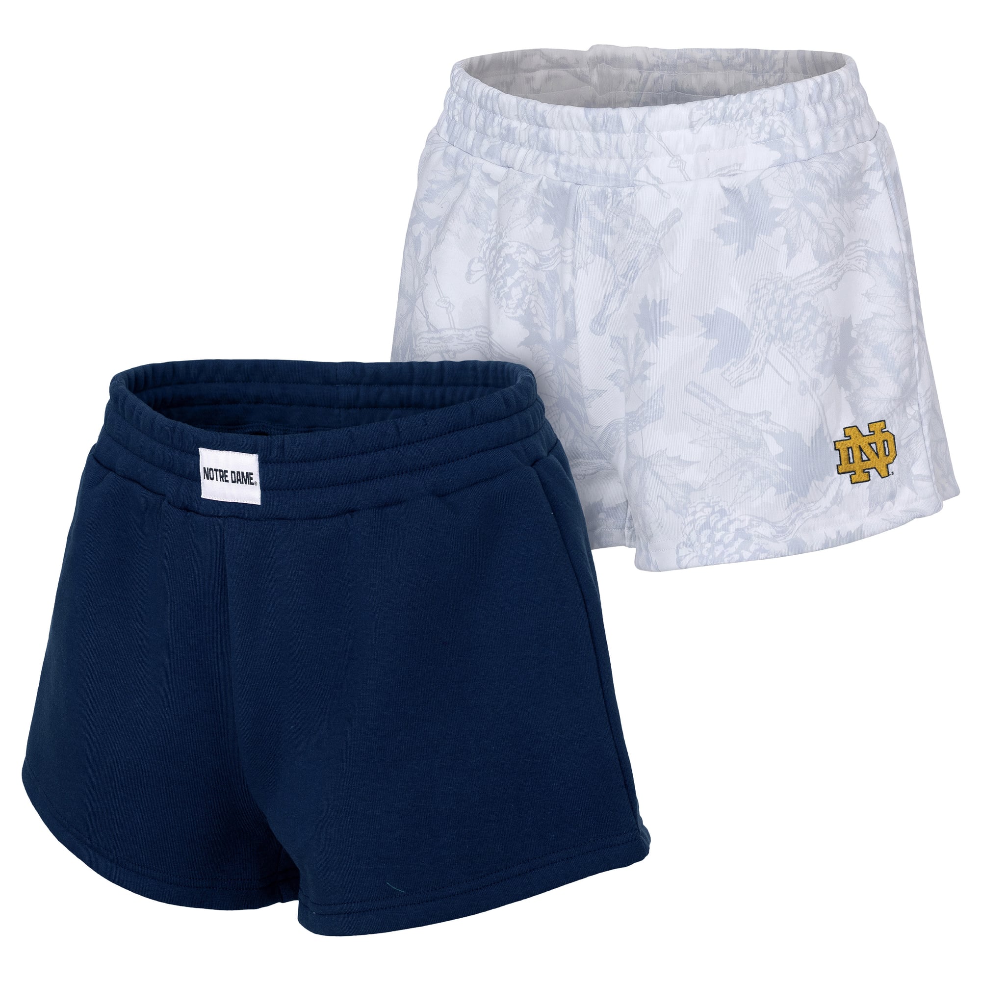 Women's ZooZatz  Navy/Gray Notre Dame Fighting Irish Two-Pack Knockout Shorts Set