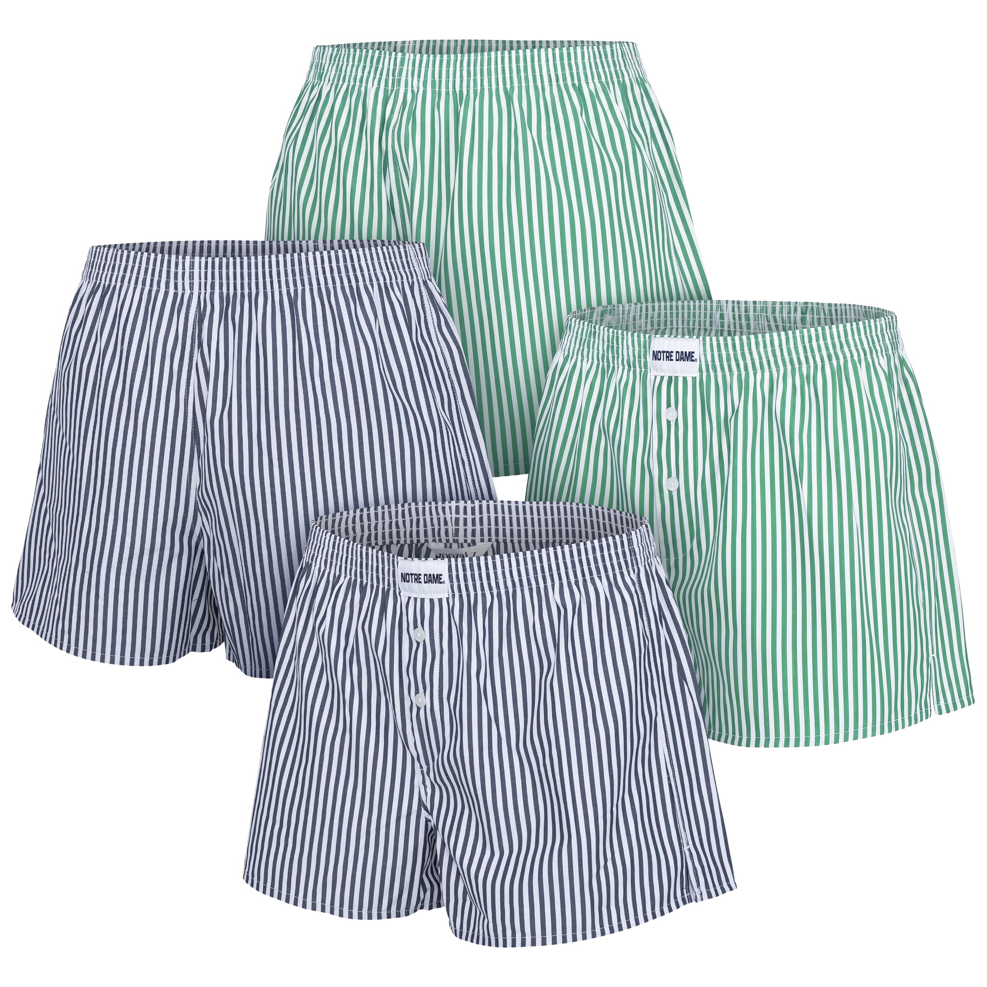 Women's ZooZatz Navy/Green Notre Dame Fighting Irish Two-Pack Boxer Shorts Set