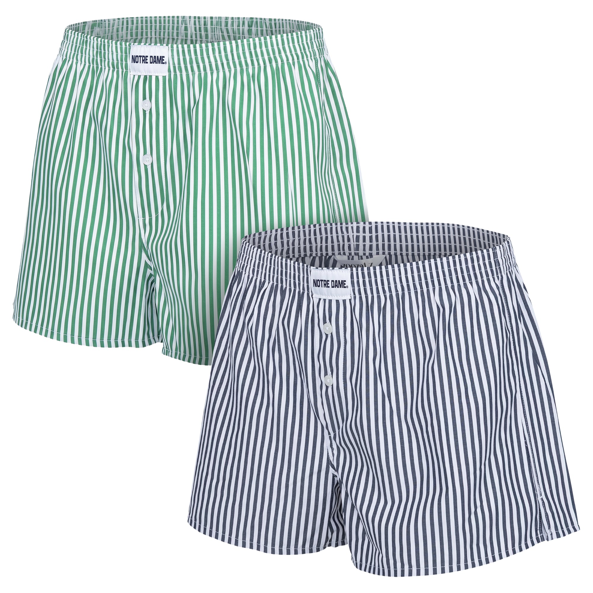 Women's ZooZatz Navy/Green Notre Dame Fighting Irish Two-Pack Boxer Shorts Set