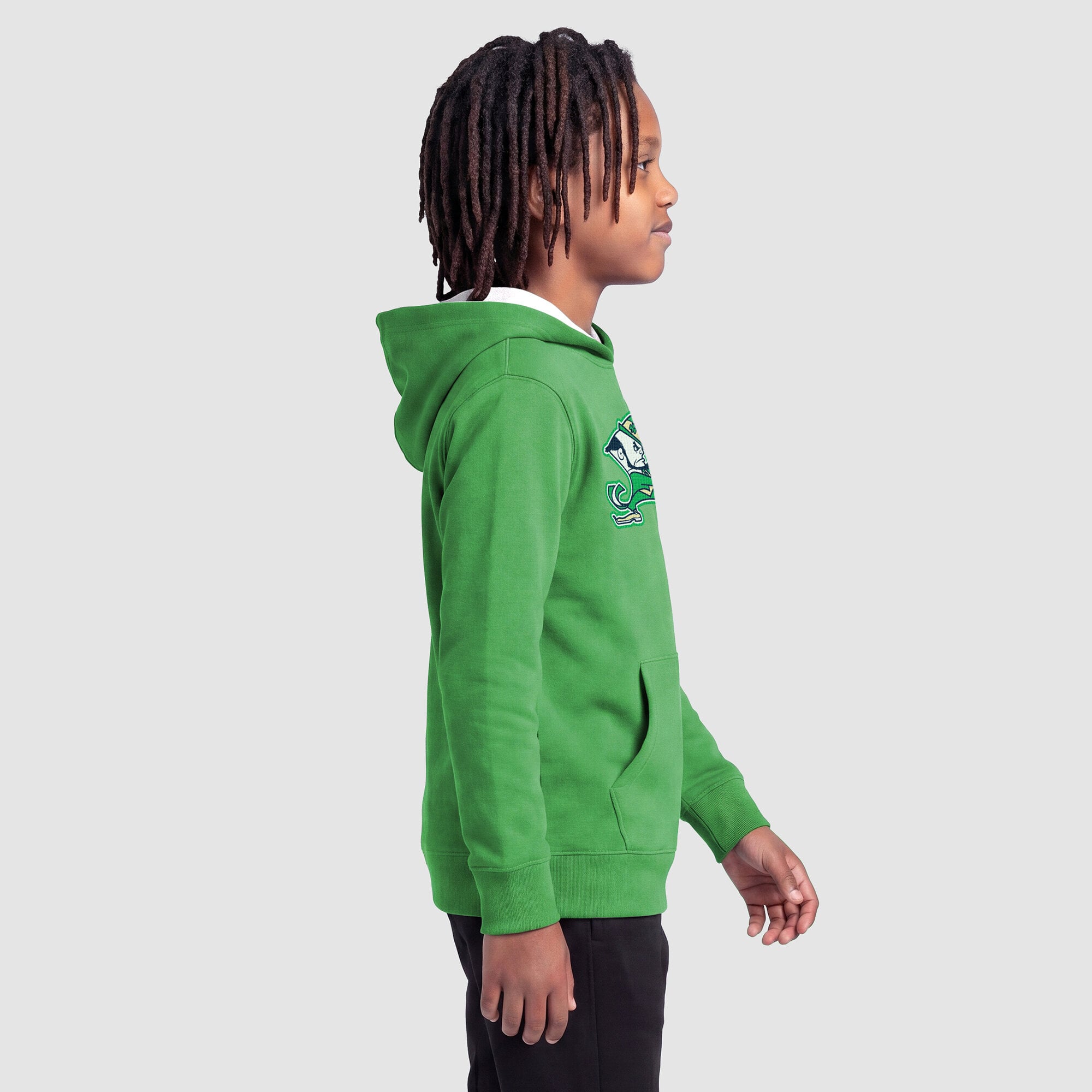 Sweat à capuche en polaire gris chiné Youth Champion Notre Dame Fighting Irish