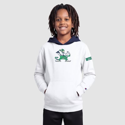  Notre Dame Fighting Irish Champion Youth Fleece Hoodie - White