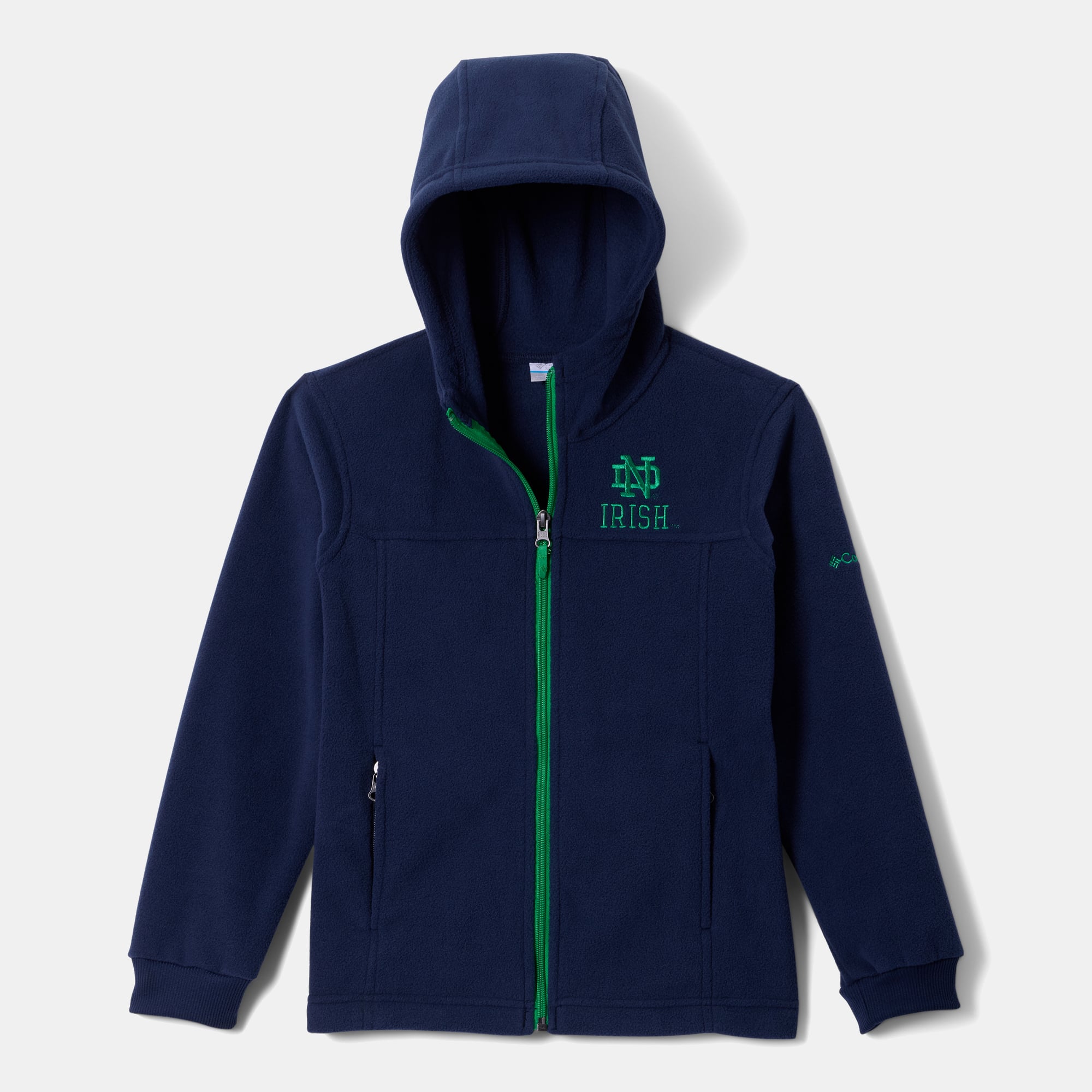 Sweat à capuche zippé en polaire Columbia Blue Notre Dame Fighting Irish pour jeunes