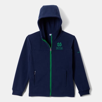 Notre Dame Fighting Irish Columbia Youth Flanker Fleece Full-Zip Hoodie - Navy