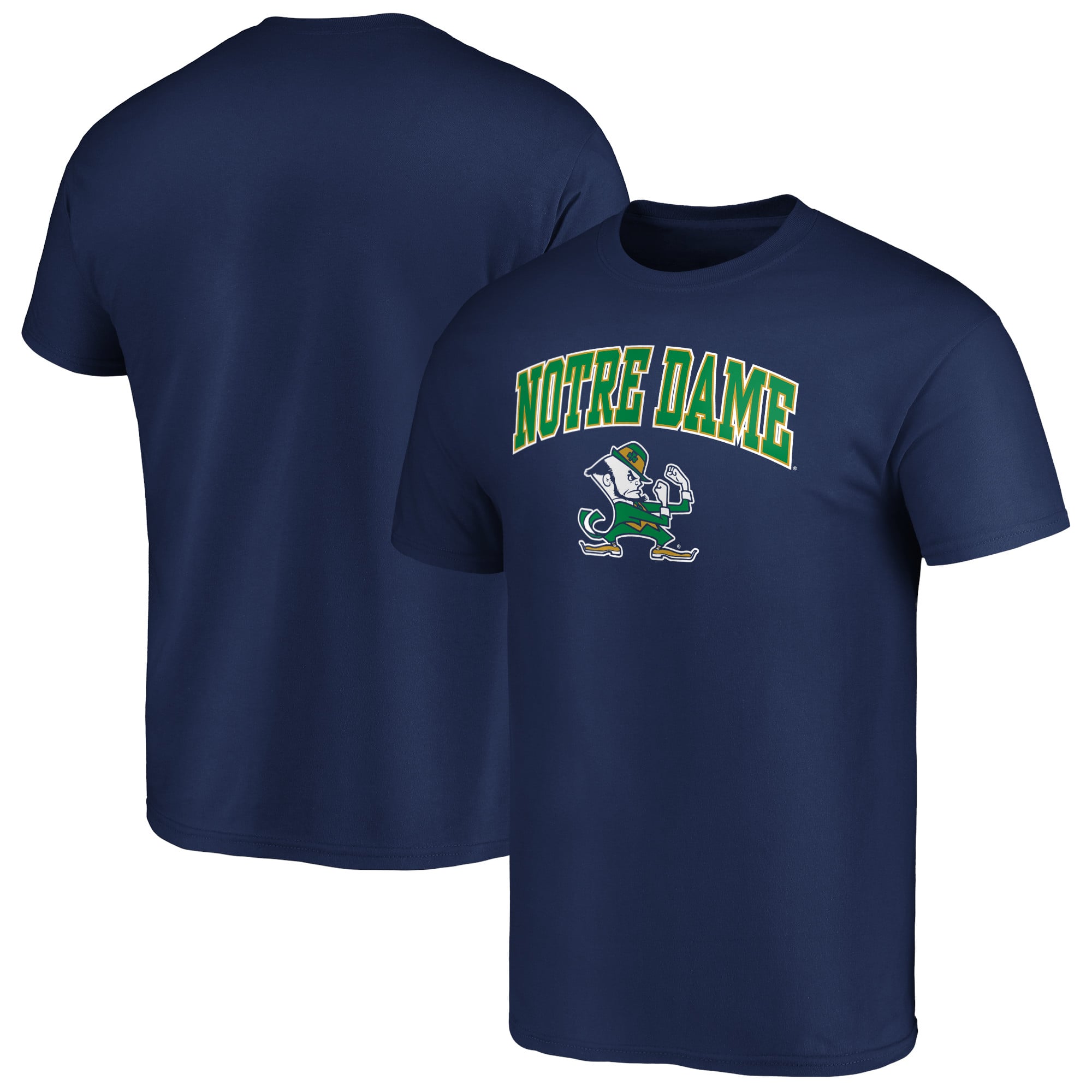 70s Champion Notre Dameフットボールt 83 ナス紺 襤褸 Youth Fanatics Navy Notre Dame Fighting Irish Leprechaun Campus T