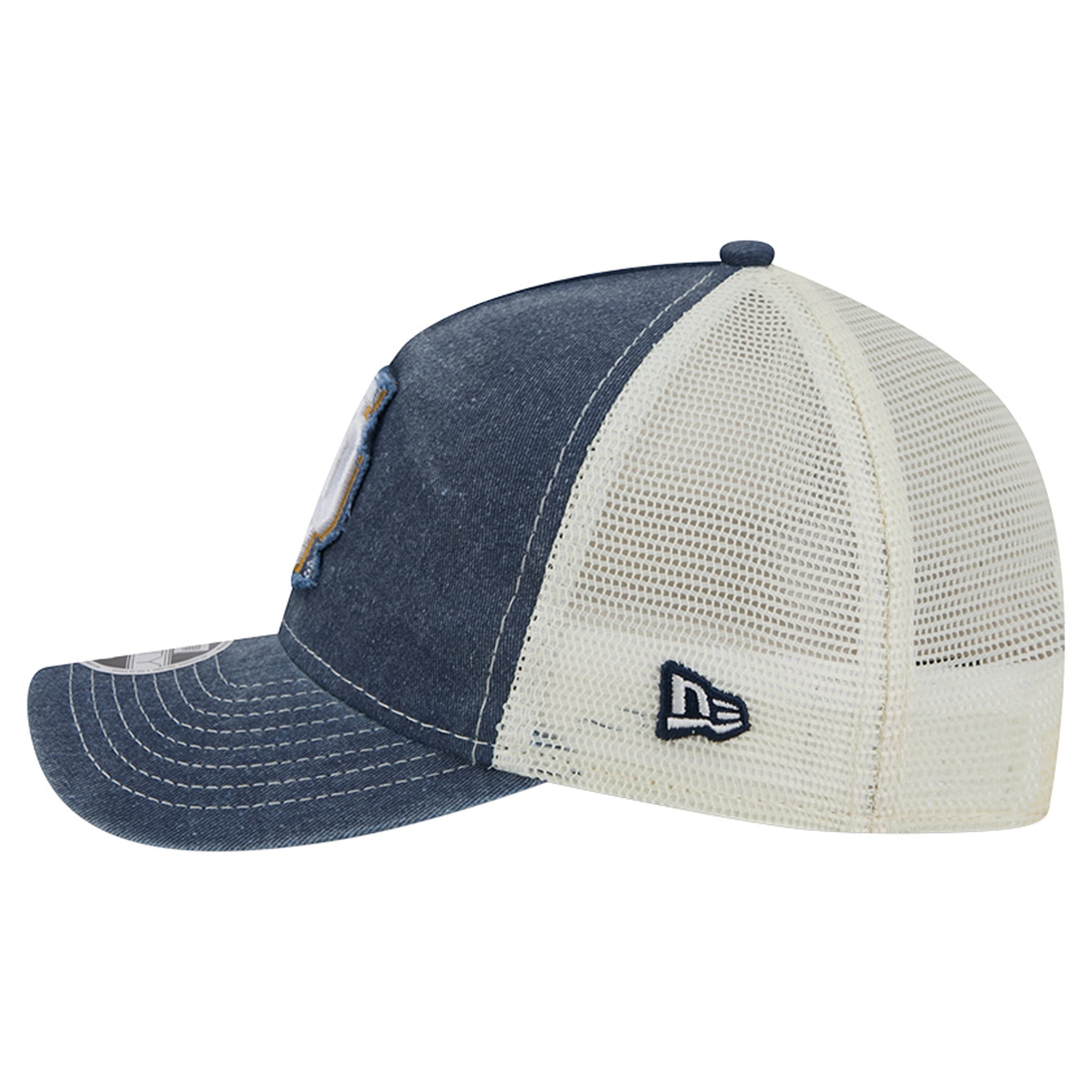 Youth New Era Navy Notre Dame Fighting Irish Retro A-Frame Adjustable Trucker Hat