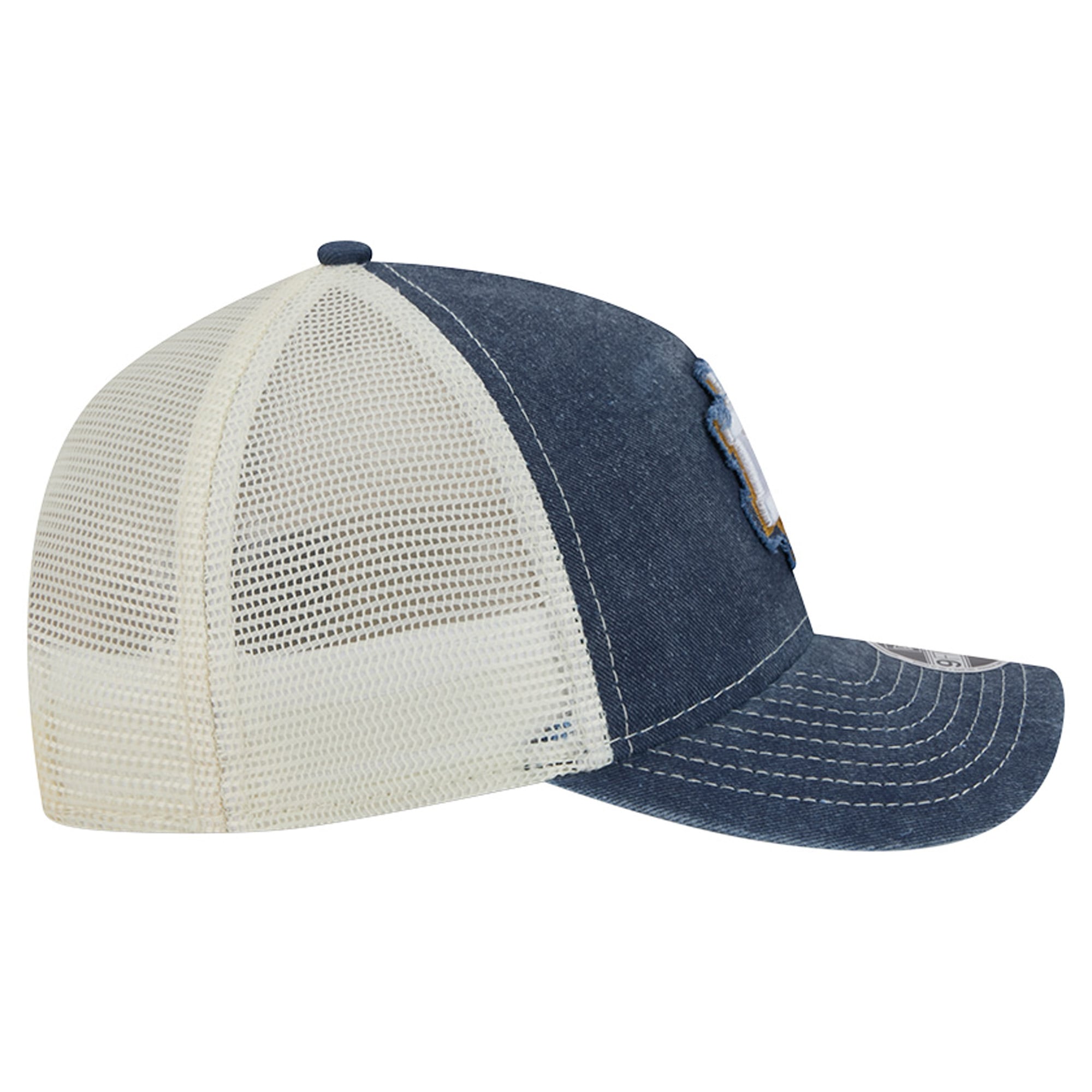 Youth New Era Navy Notre Dame Fighting Irish Retro A-Frame Adjustable Trucker Hat