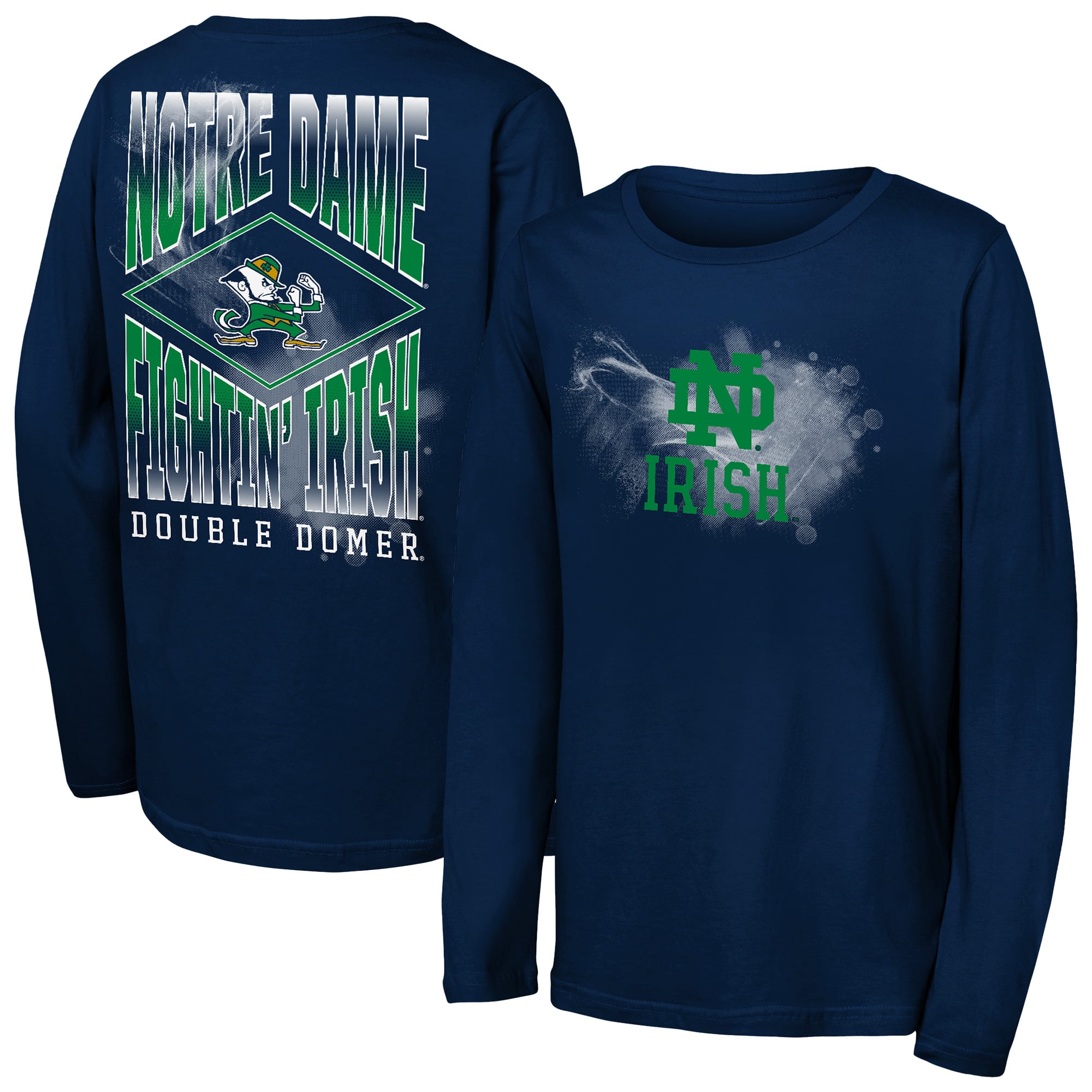 T-shirt à manches longues Youth Outerstuff Navy Notre Dame Fighting Irish Full Steam