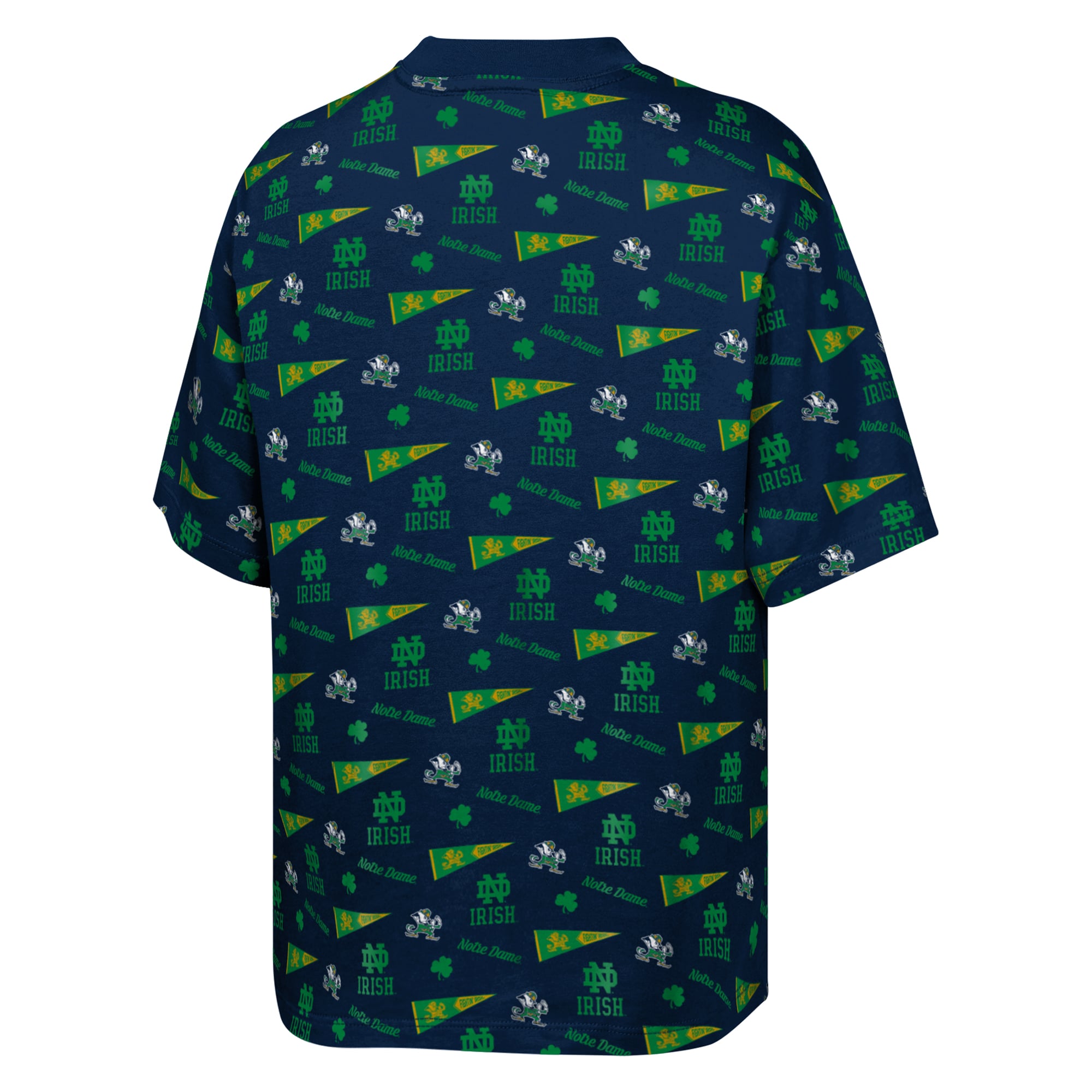 Youth Outerstuff Navy Notre Dame Fighting Irish Scramble All Over Print T-Shirt