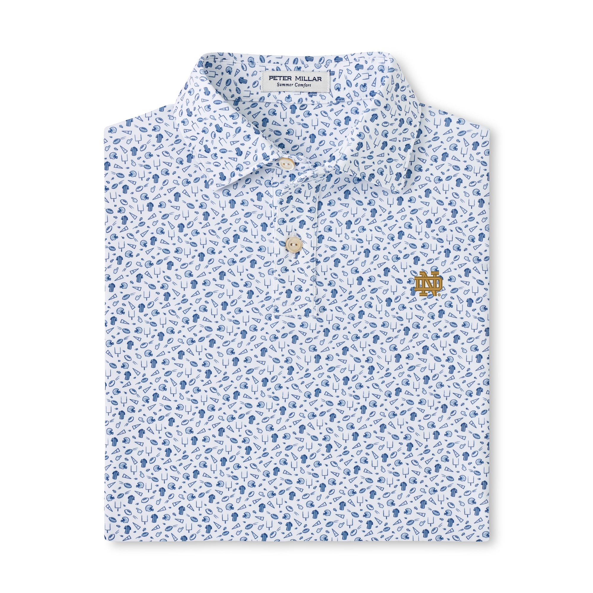 Polo de performance Peter Millar bleu Notre Dame Fighting Irish pour jeunes