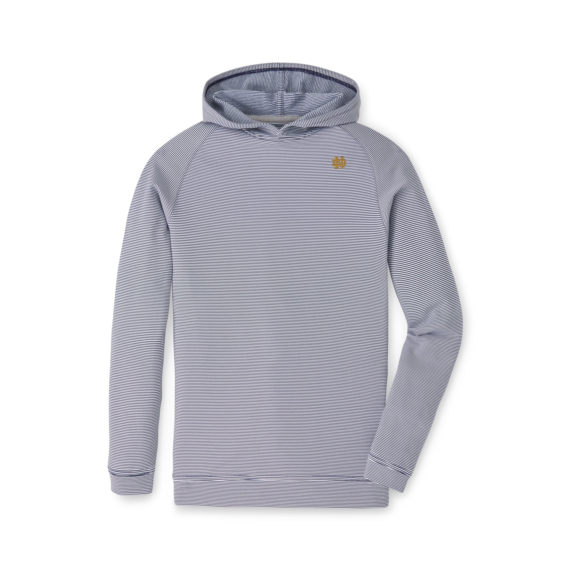 Youth Peter Millar  Navy Notre Dame Fighting Irish Pine Sugar Stripe Performance Pullover Hoodie