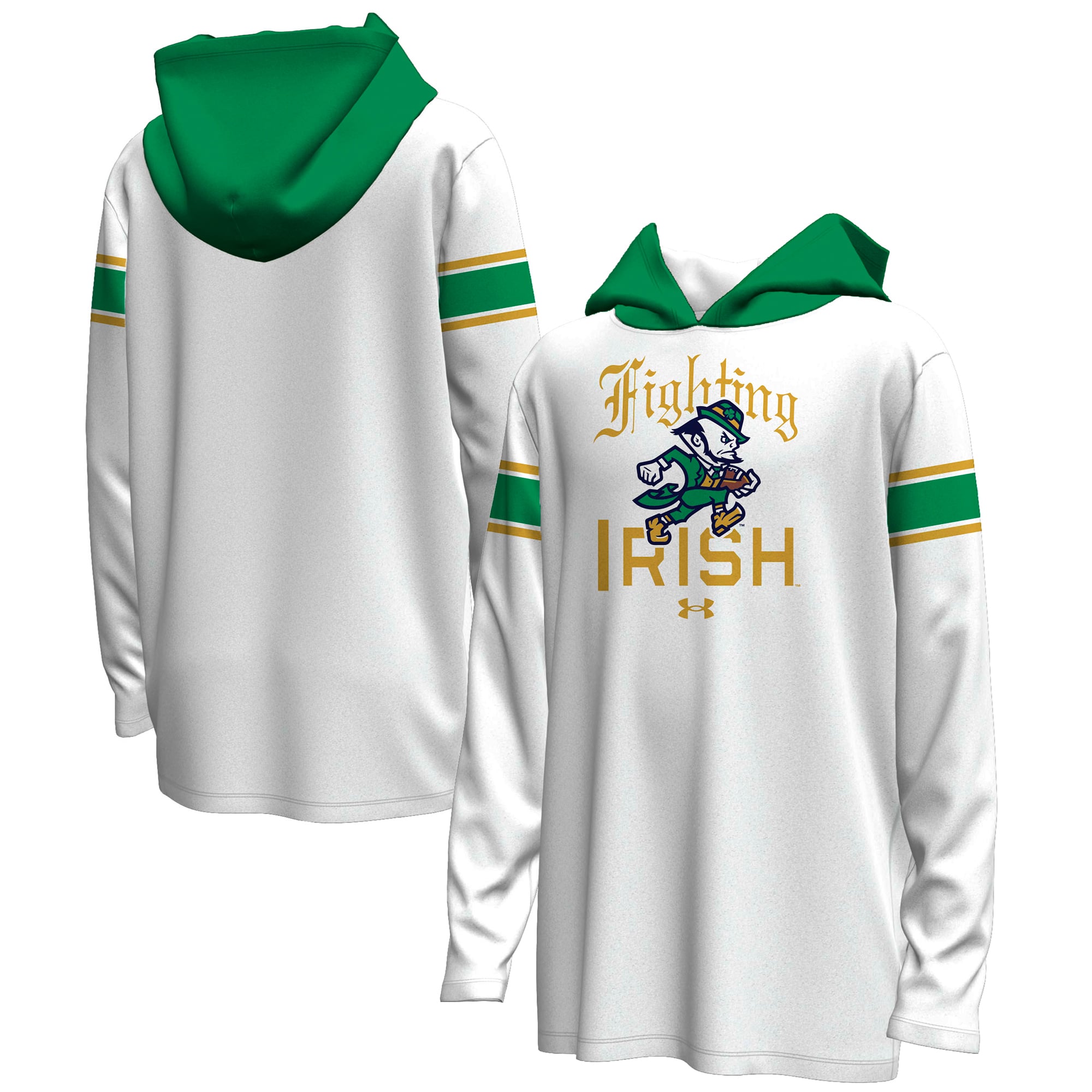 Youth Under Armour Kelly Green Notre Dame Fighting Irish Wear ArmourFuse Hoodie