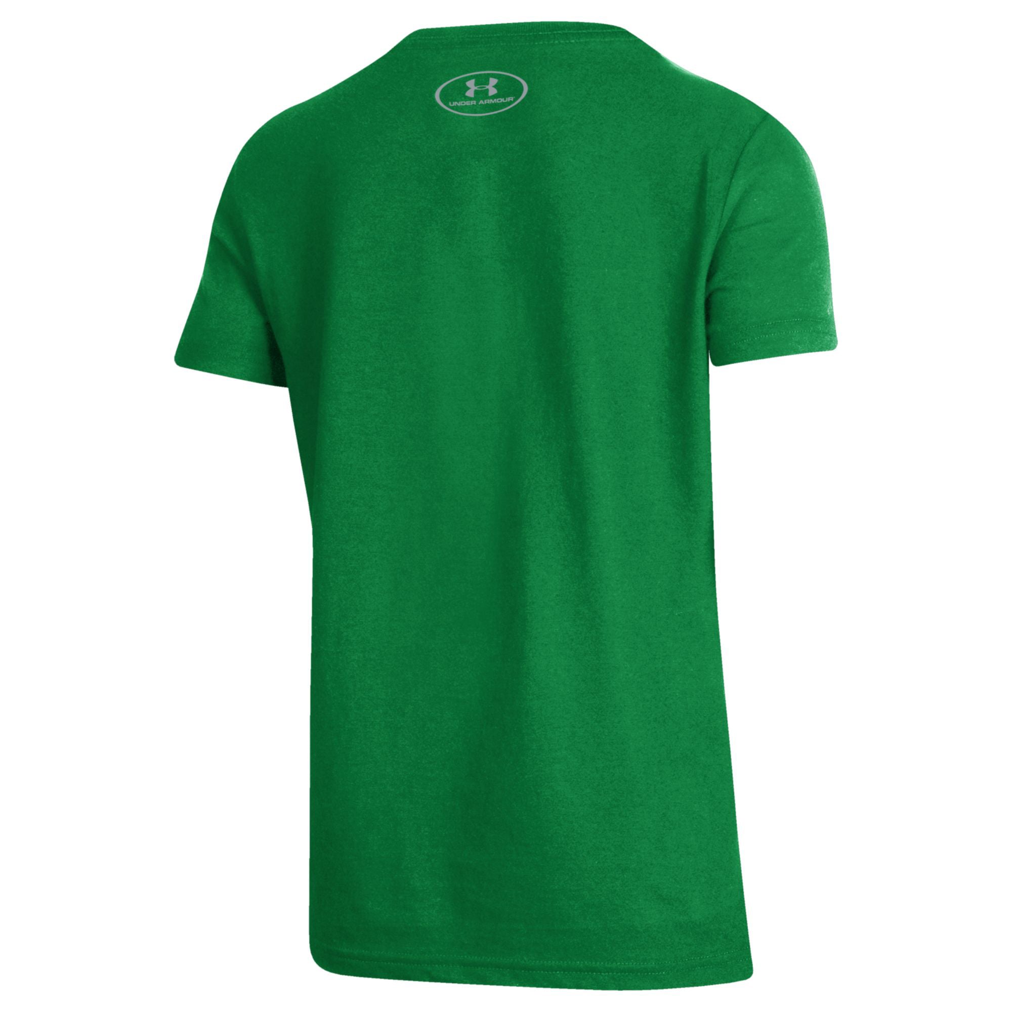 T-shirt de performance vert Kelly Under Armour pour jeunes, Notre Dame Fighting Irish