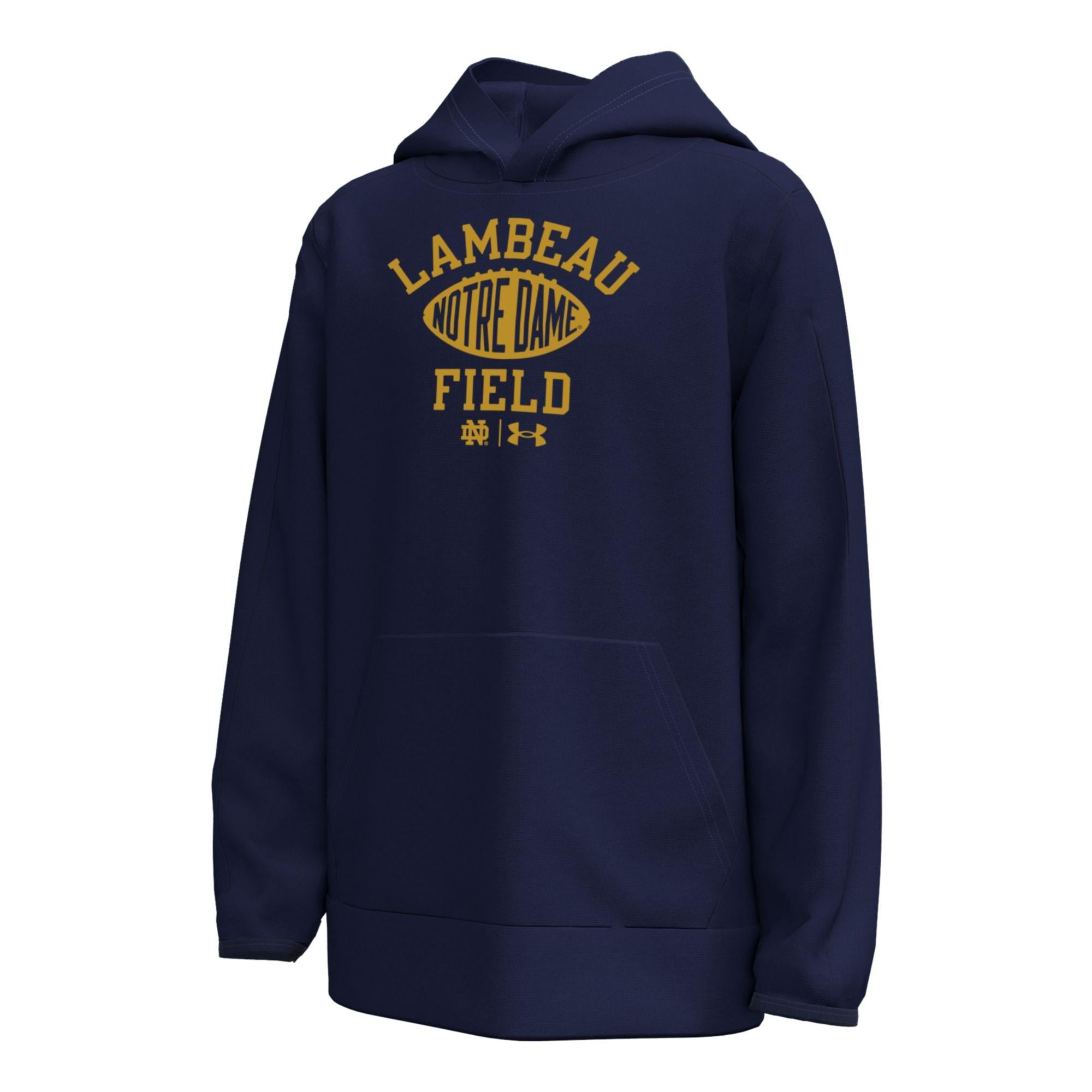 Youth Under Armour Navy Notre Dame Fighting Irish 2026 Shamrock Series Arch Field Sign Fleece Hoodie