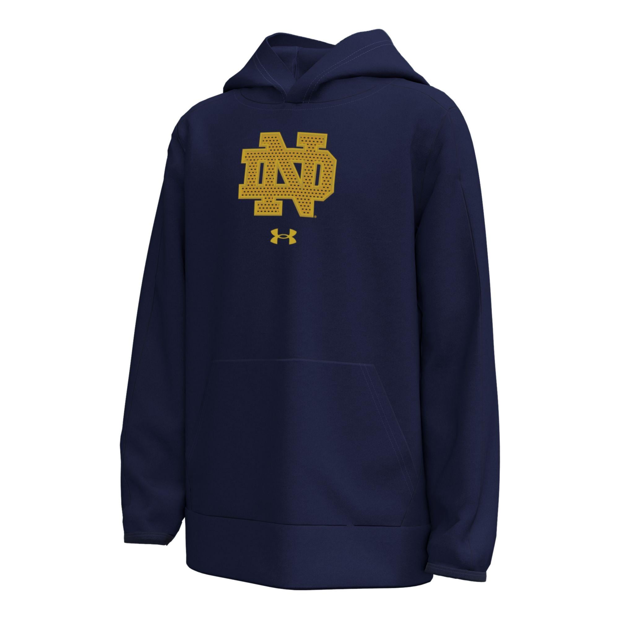Youth Under Armour Navy Notre Dame Fighting Irish 2026 Shamrock Series Interlock Mesh Fleece Hoodie