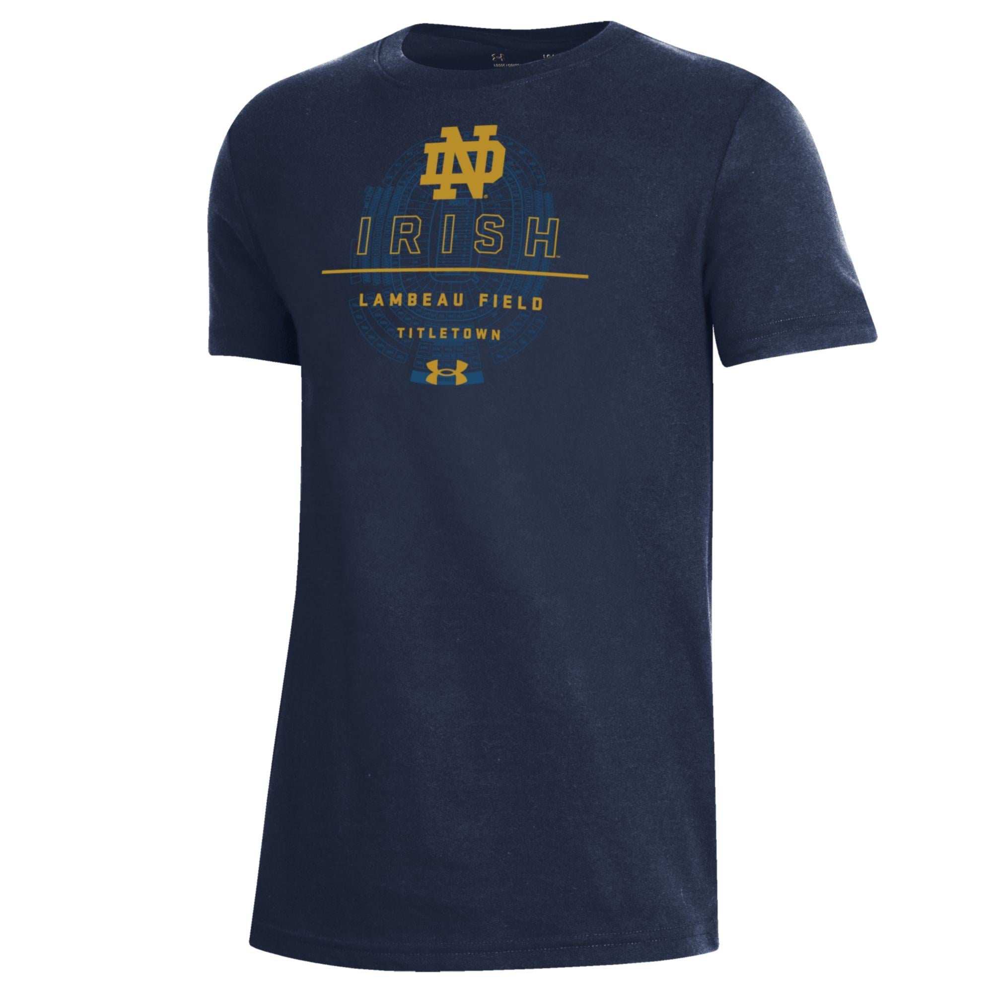 Youth Under Armour Navy Notre Dame Fighting Irish 2026 Shamrock Series Tonal Stadium Performance T-Shirt