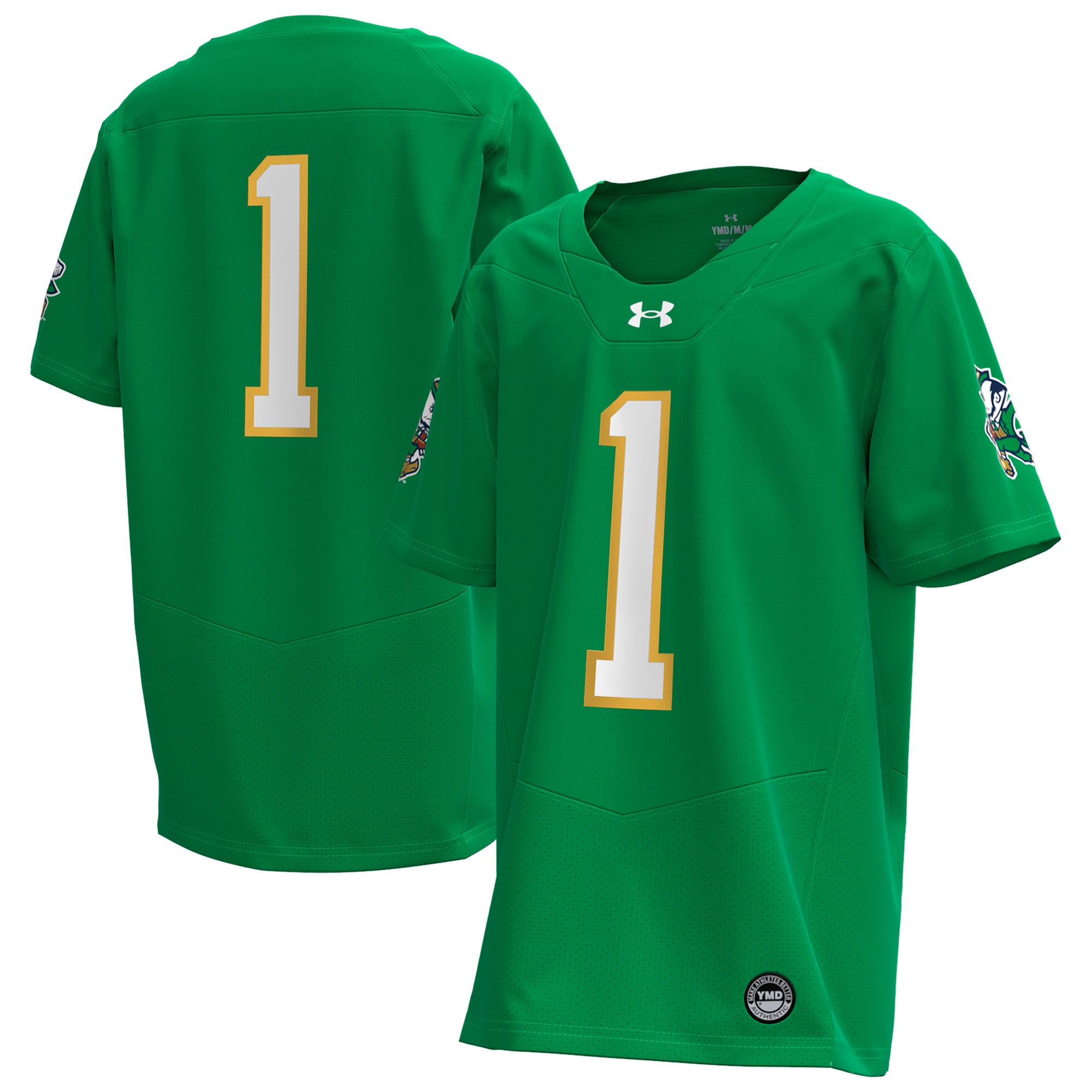 Youth Under Armour #1 Kelly Green Notre Dame Fighting Irish Alternate Wear Replica Football Jersey