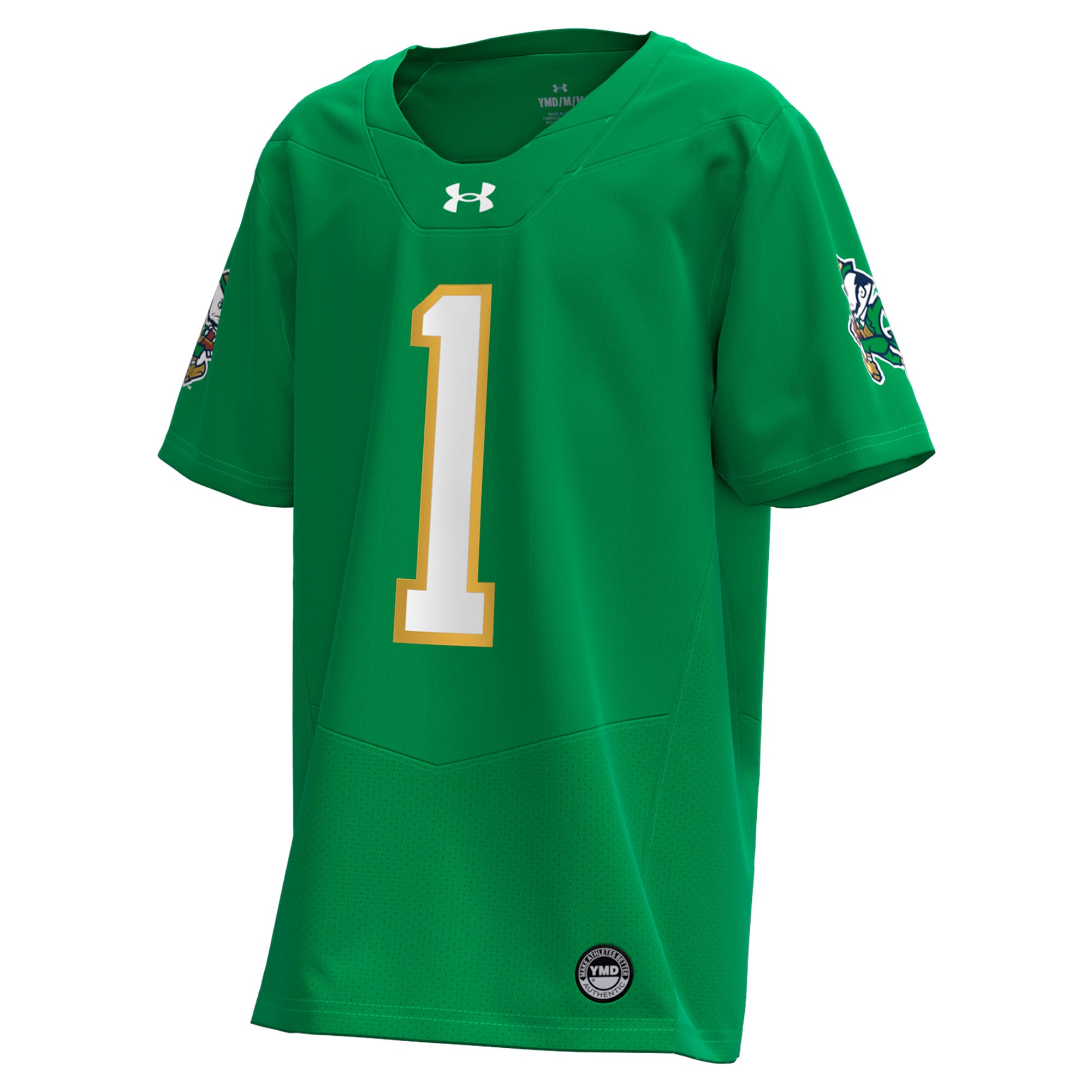 Youth Under Armour #1 Kelly Green Notre Dame Fighting Irish Alternate Wear Replica Football Jersey