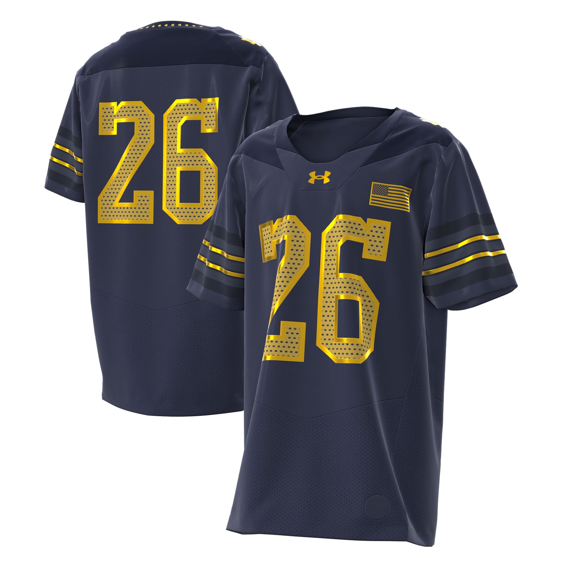 Youth Under Armour #26 Navy Notre Dame Fighting Irish 2026 Shamrock Series Replica Football Jersey