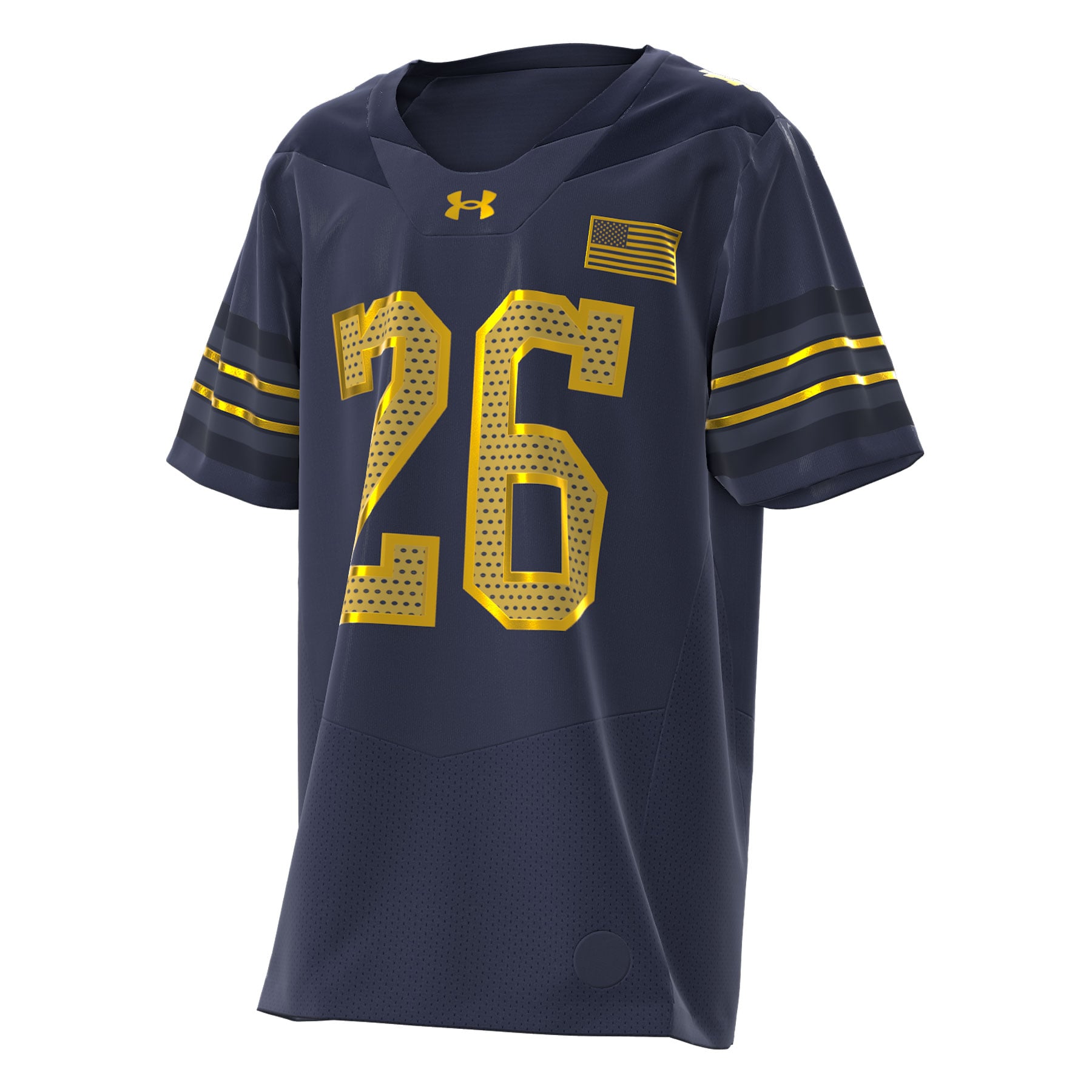 Youth Under Armour #26 Navy Notre Dame Fighting Irish 2026 Shamrock Series Replica Football Jersey
