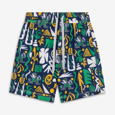  Notre Dame Fighting Irish Wes & Willy Youth Allover Print Swim Shorts - Navy