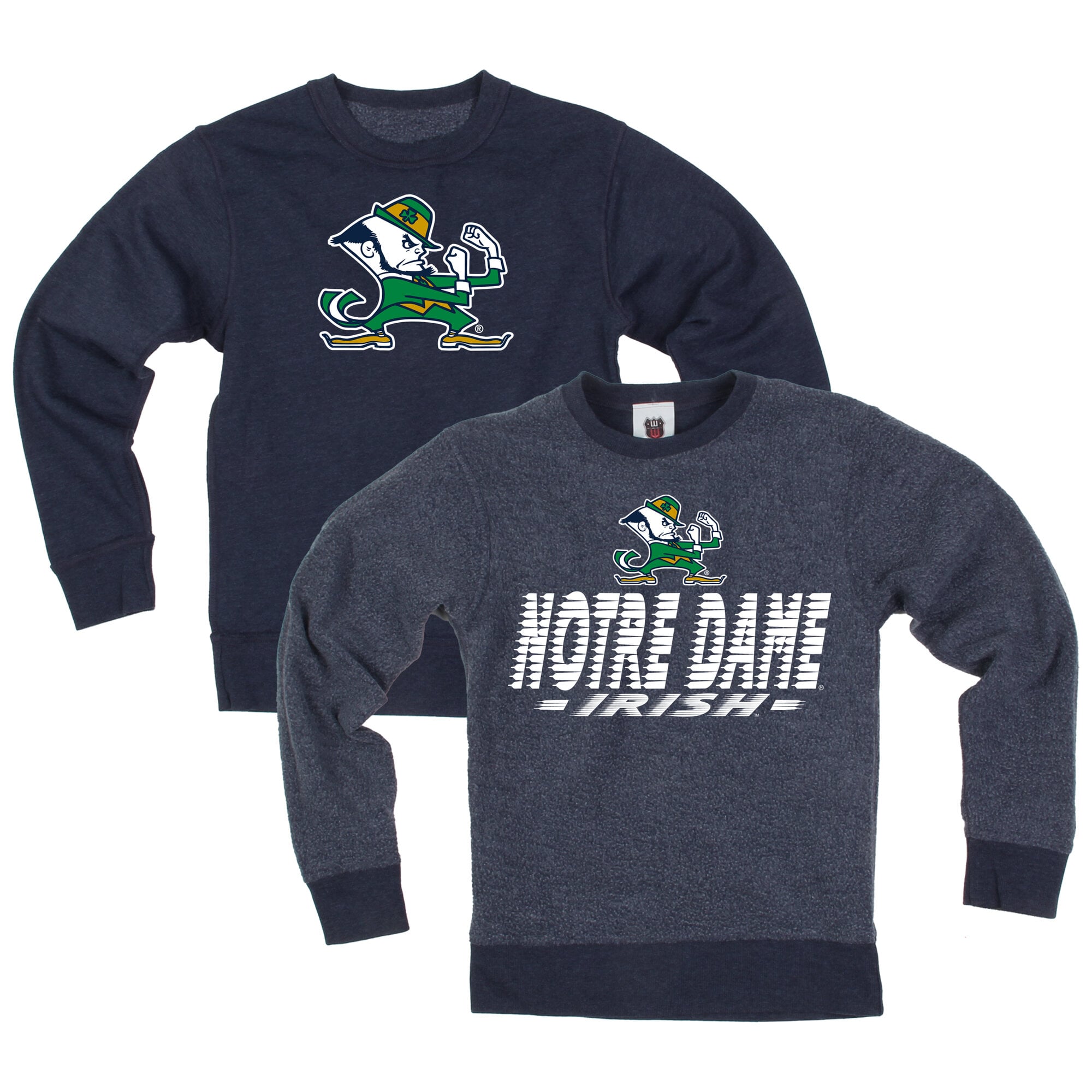 Youth Wes & Willy  Navy Notre Dame Fighting Irish Reversible Sweatshirt